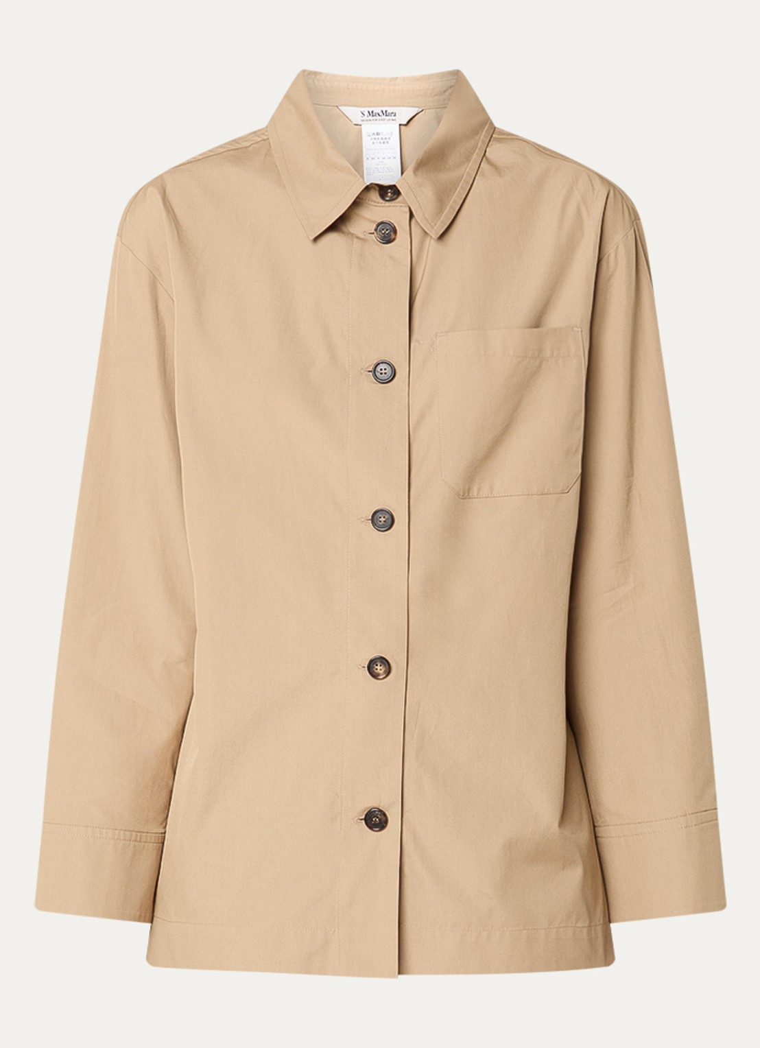 Max Mara Blouse met borstzak - voorkant 2 beige