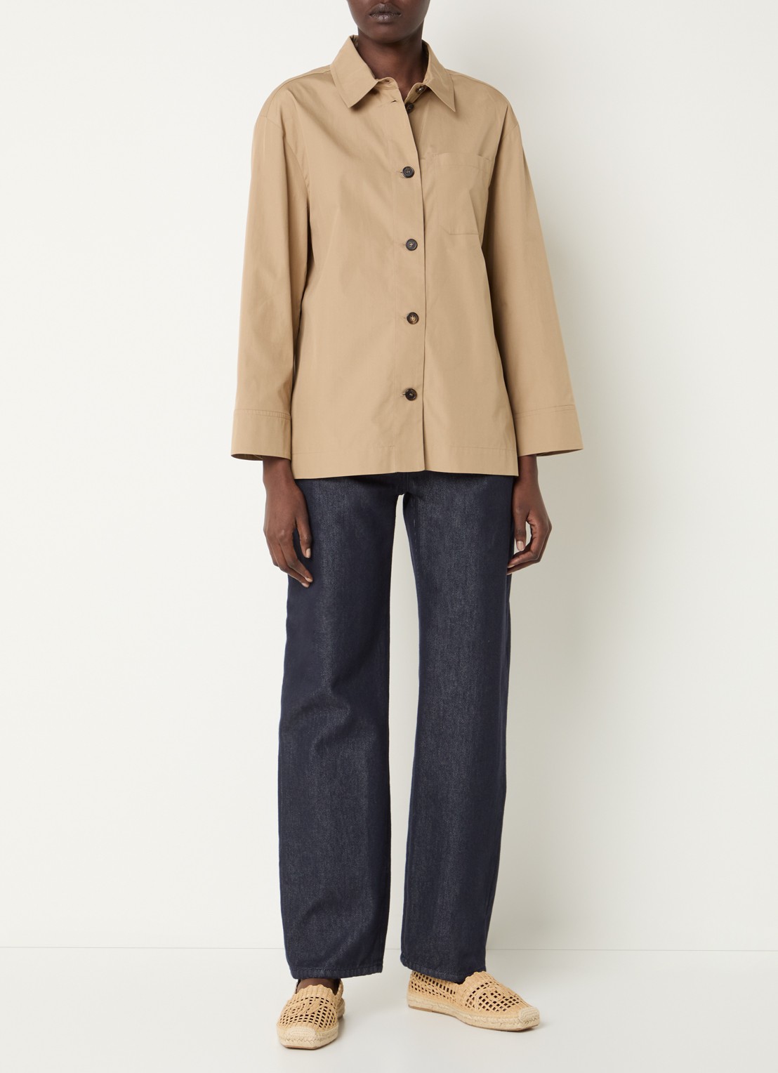 Max Mara Blouse met borstzak - voorkant 3 beige
