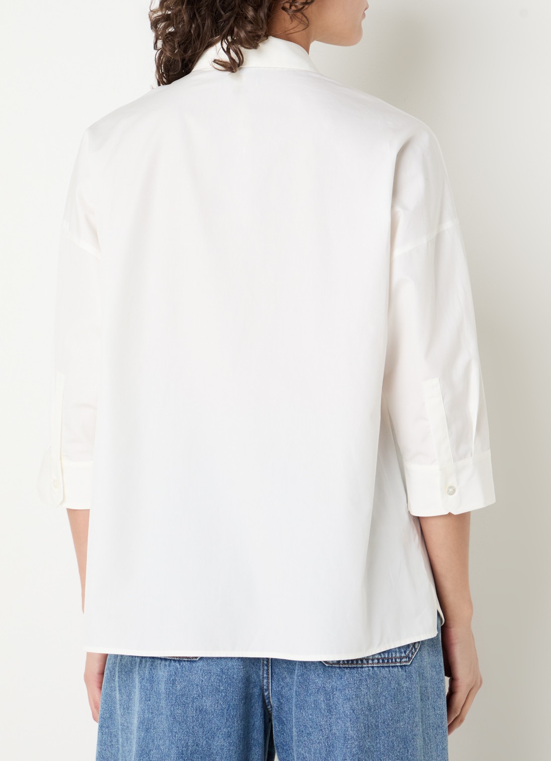 Max Mara Blouse met borstzak - achterkant 4 gebroken wit