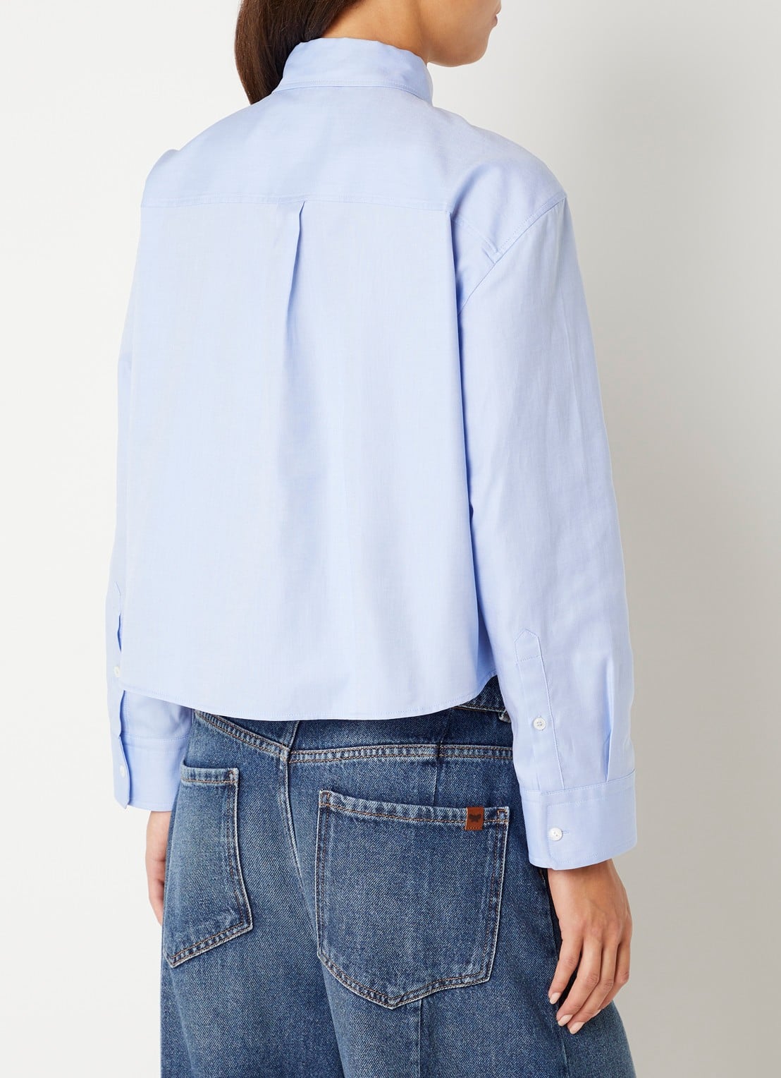 Max Mara Blouse met borstzak - achterkant 4 lichtblauw