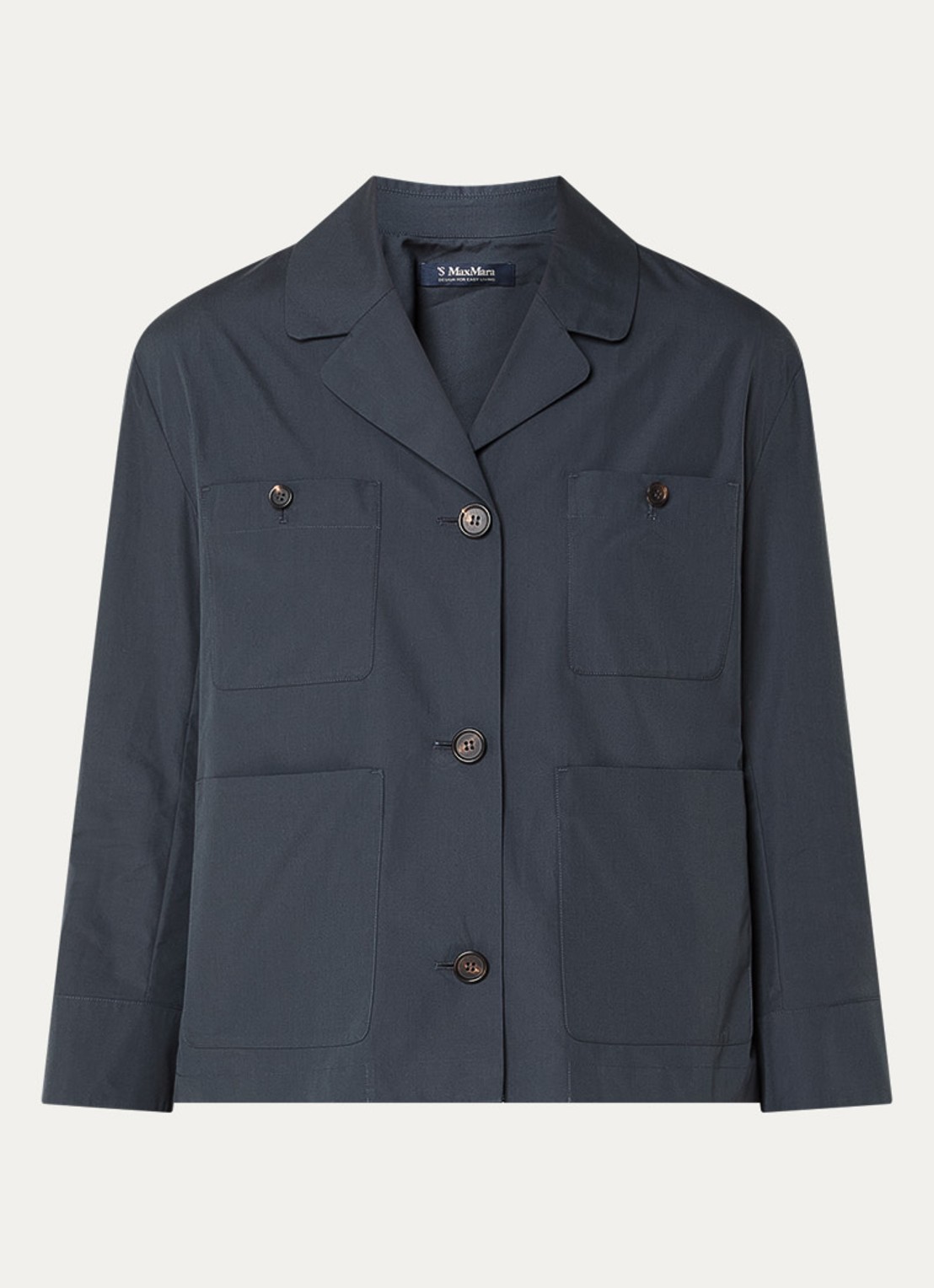 Max Mara Blouse met opgestikte zakken - voorkant indigo