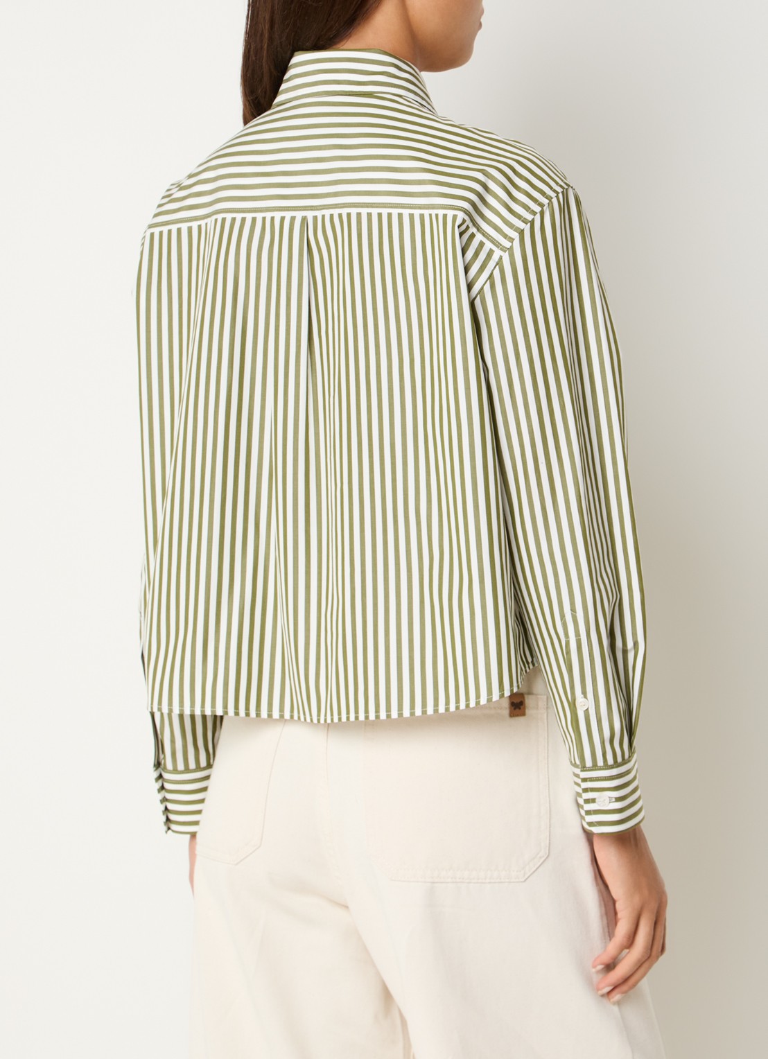Max Mara Blouse met streepprint - achterkant groen
