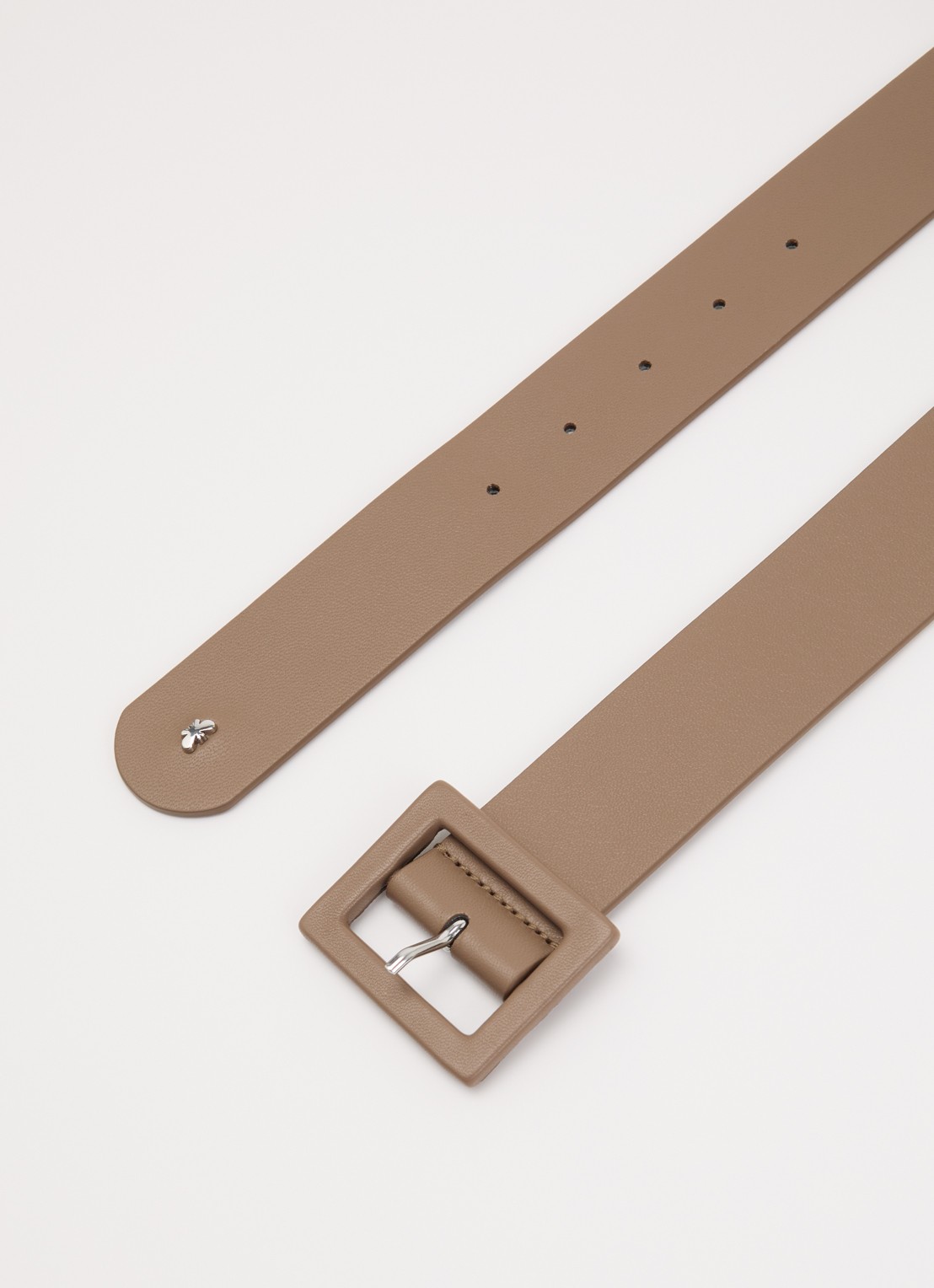 Max Mara Brio riem van leer - detail zand