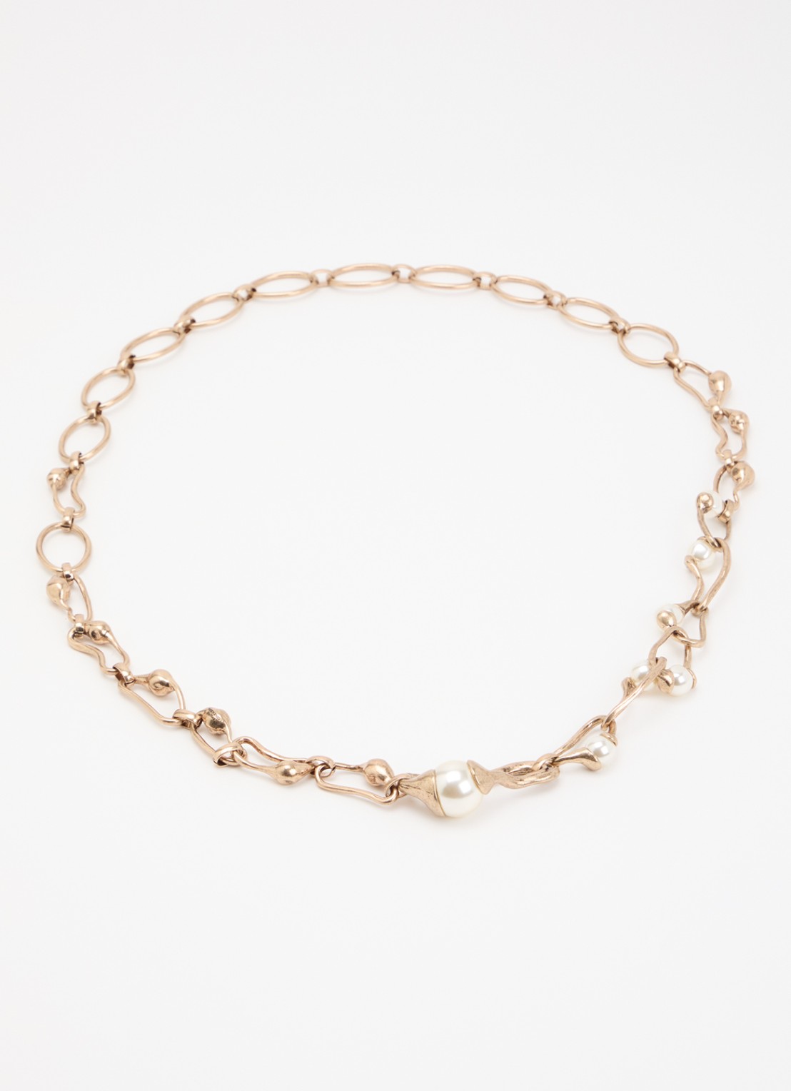 Max Mara Bronte ketting met imitatieparels - detail goud