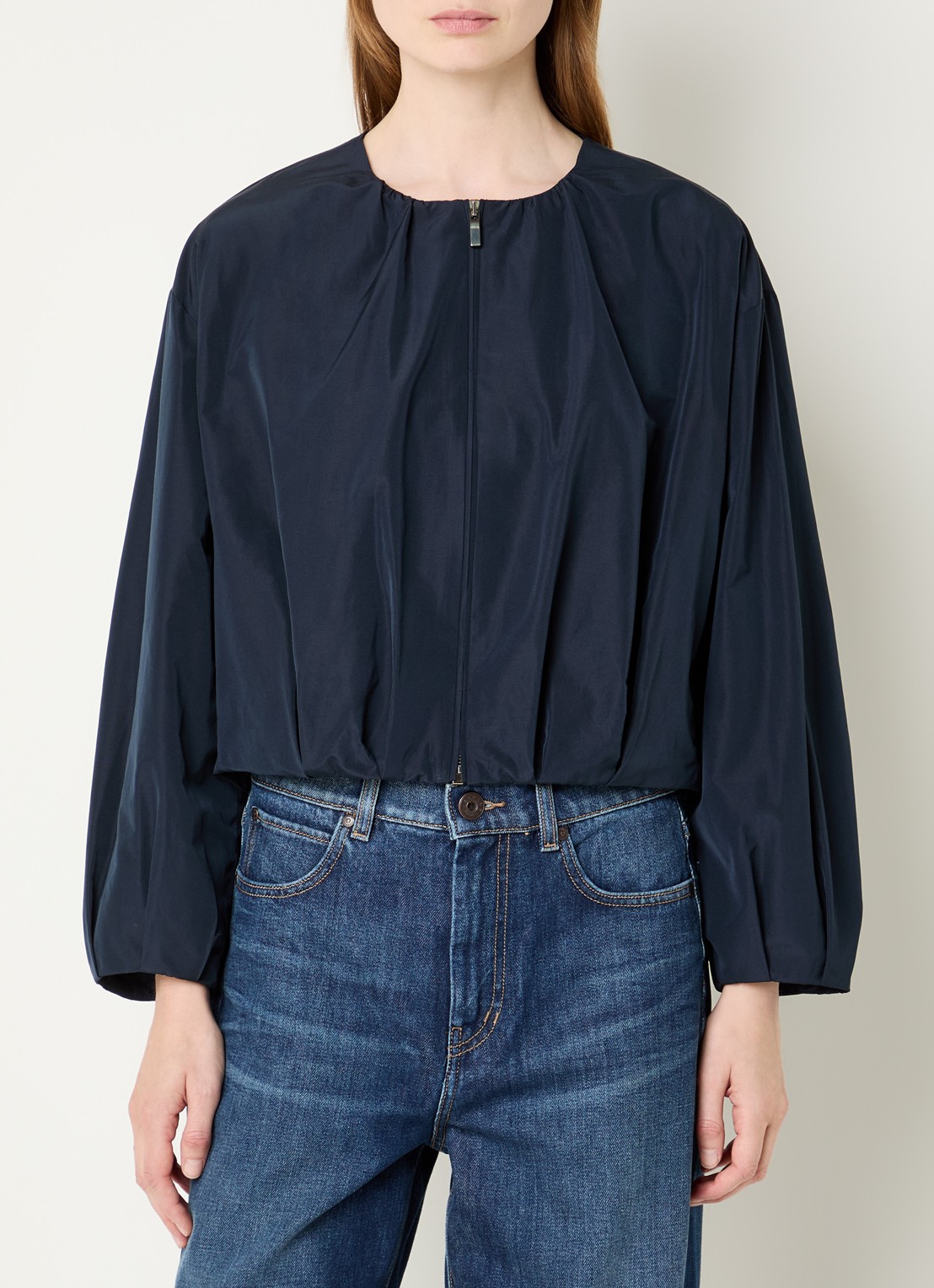 Max Mara Butterfly jack met steekzakken - detail 4 donkerblauw