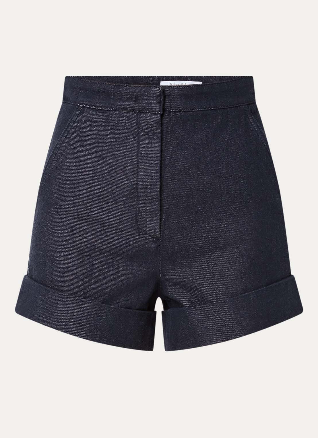Max Mara Calca korte broek van denim met steekzakken - voorkant 3 indigo