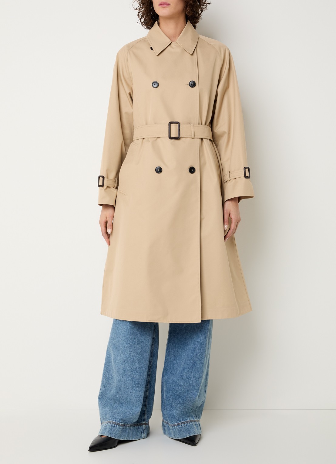 Max Mara Canasta double-breasted trenchcoat met steekzakken - detail 2 beige