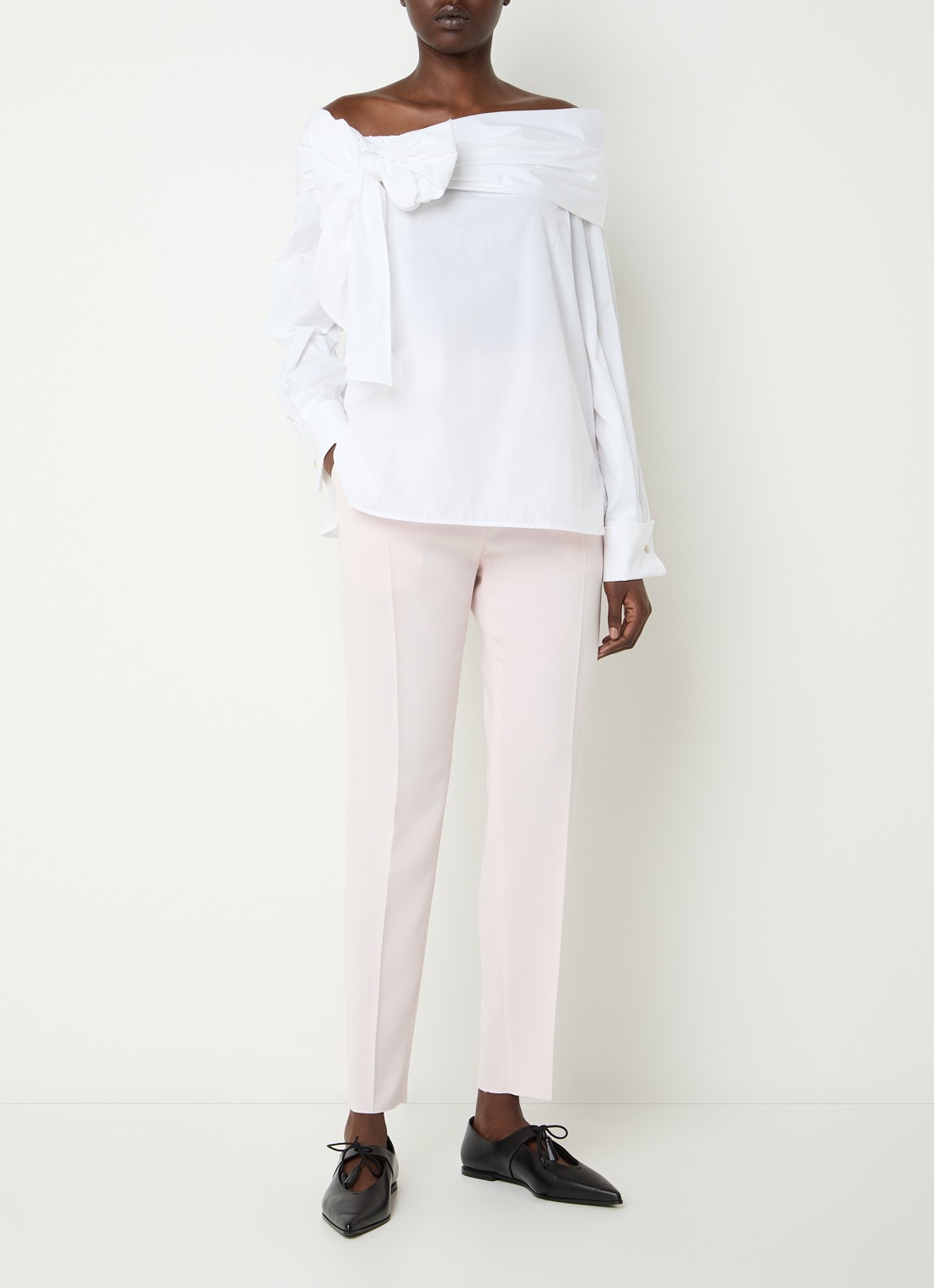 Max Mara Canditi high waist slim fit pantalon met steekzakken - voorkant 4 lichtroze