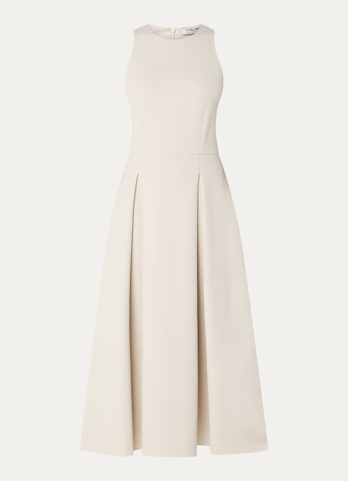 Max Mara Cannone midi jurk met steekzakken - voorkant beige