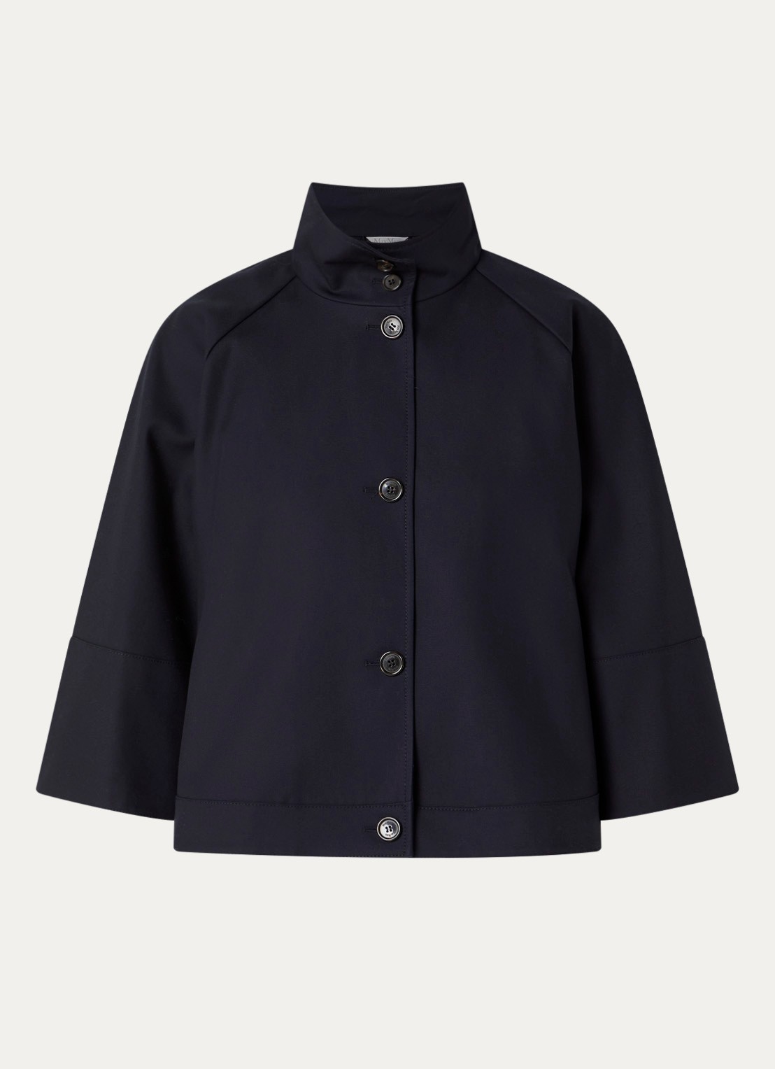 Max Mara Cape met steekzakken - voorkant 2 donkerblauw