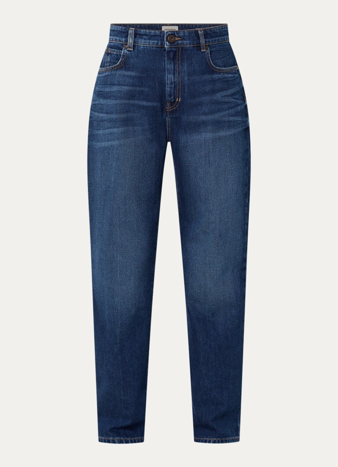 Max Mara Cedro high waist tapered jeans met medium wassing - voorkant indigo