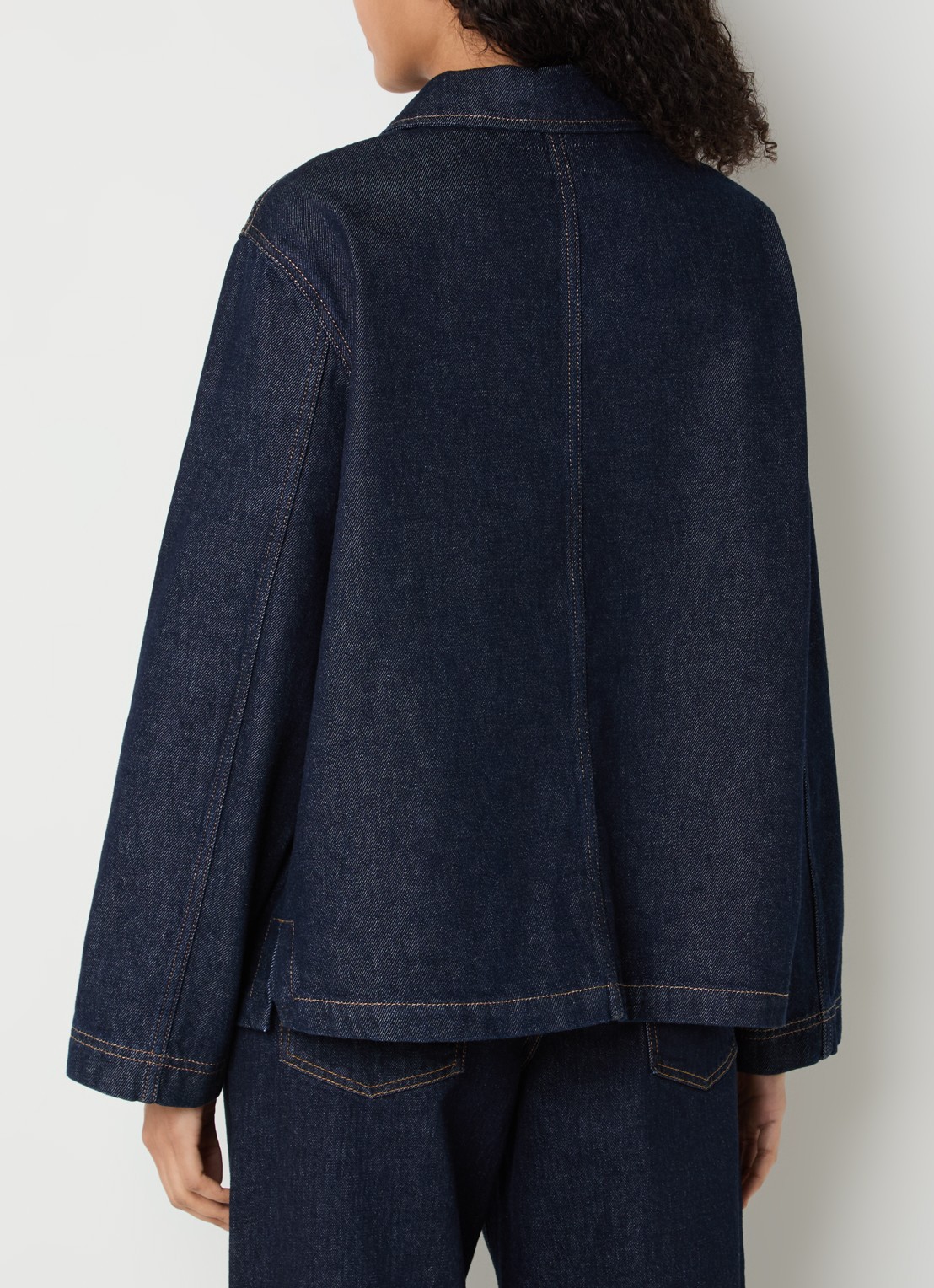 Max Mara Circoli spijkerjas met opgestikte zakken - achterkant 4 indigo