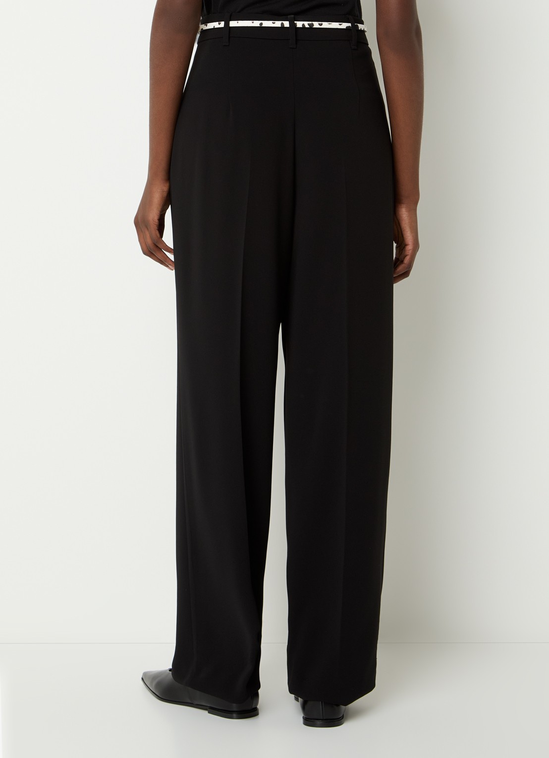 Max Mara Corvino high waist tapered fit pantalon met ceintuur - achterkant 3 zwart