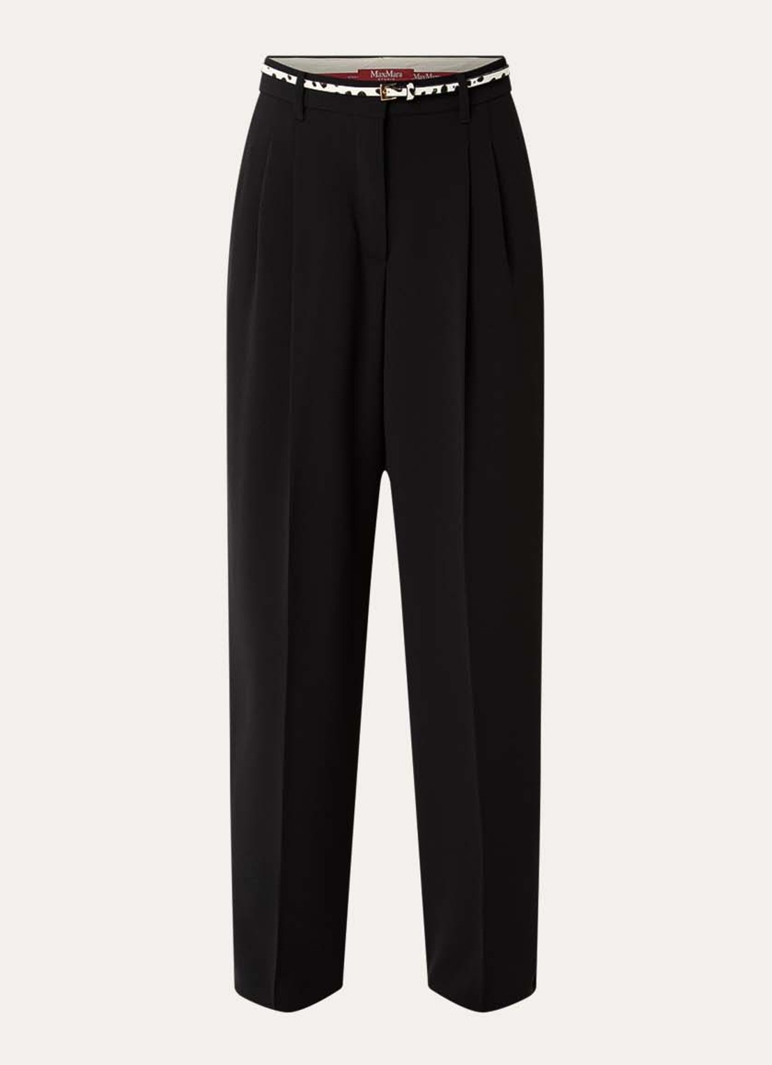 Max Mara Corvino high waist tapered fit pantalon met ceintuur - voorkant zwart