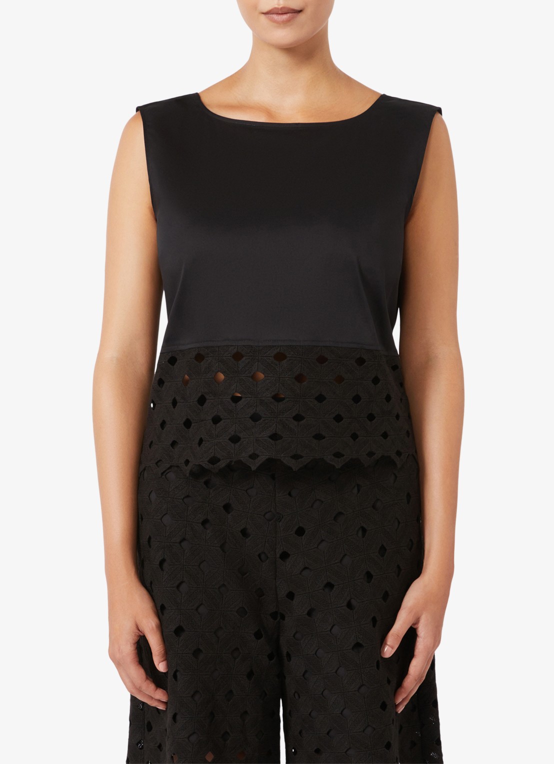 Max Mara Crop top met cut-out detail - detail zwart