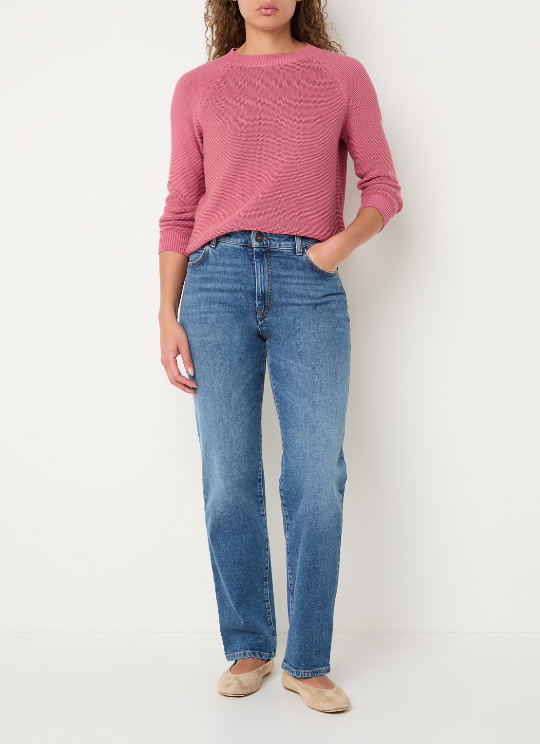Max Mara Daere fijngebreide trui met ronde hals - voorkant 3 roze