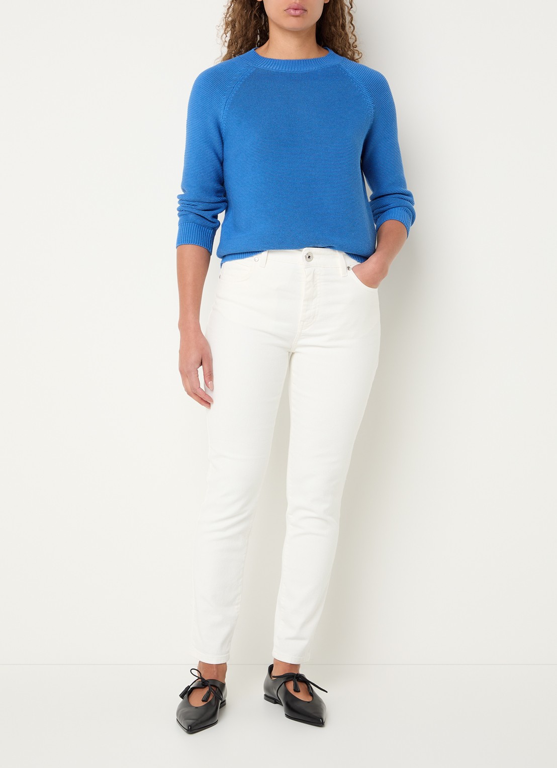 Max Mara Daere fijngebreide trui met ronde hals - voorkant 3 blauw