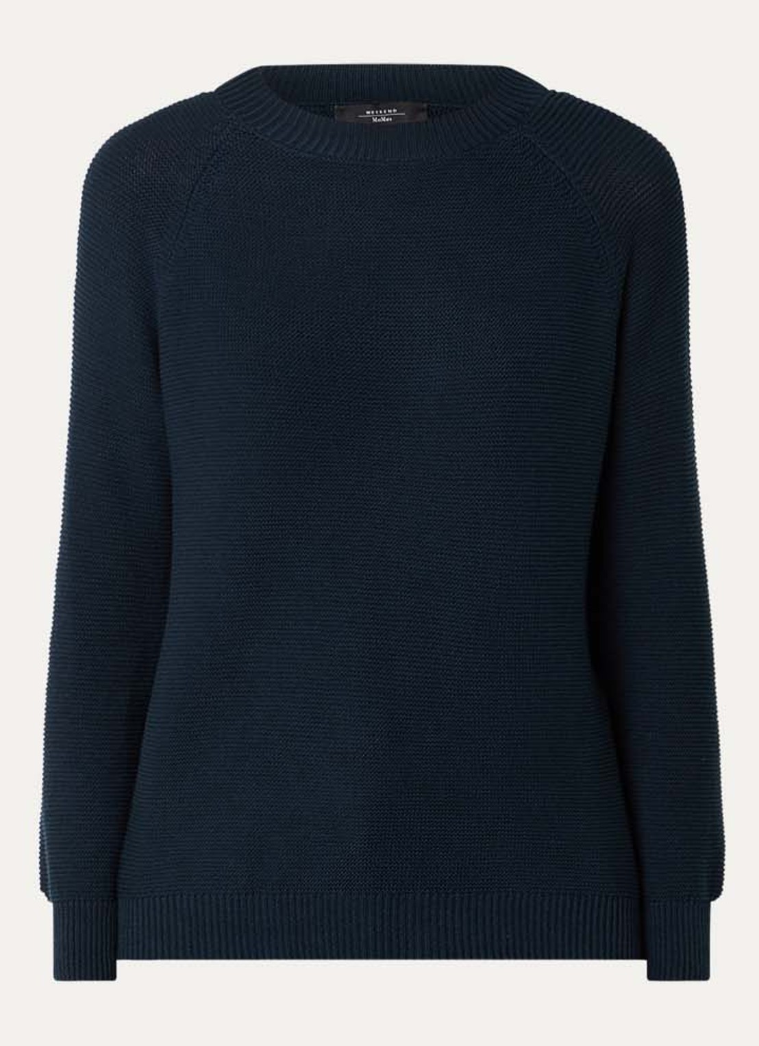 Max Mara Daere fijngebreide trui met ronde hals - voorkant 3 donkerblauw