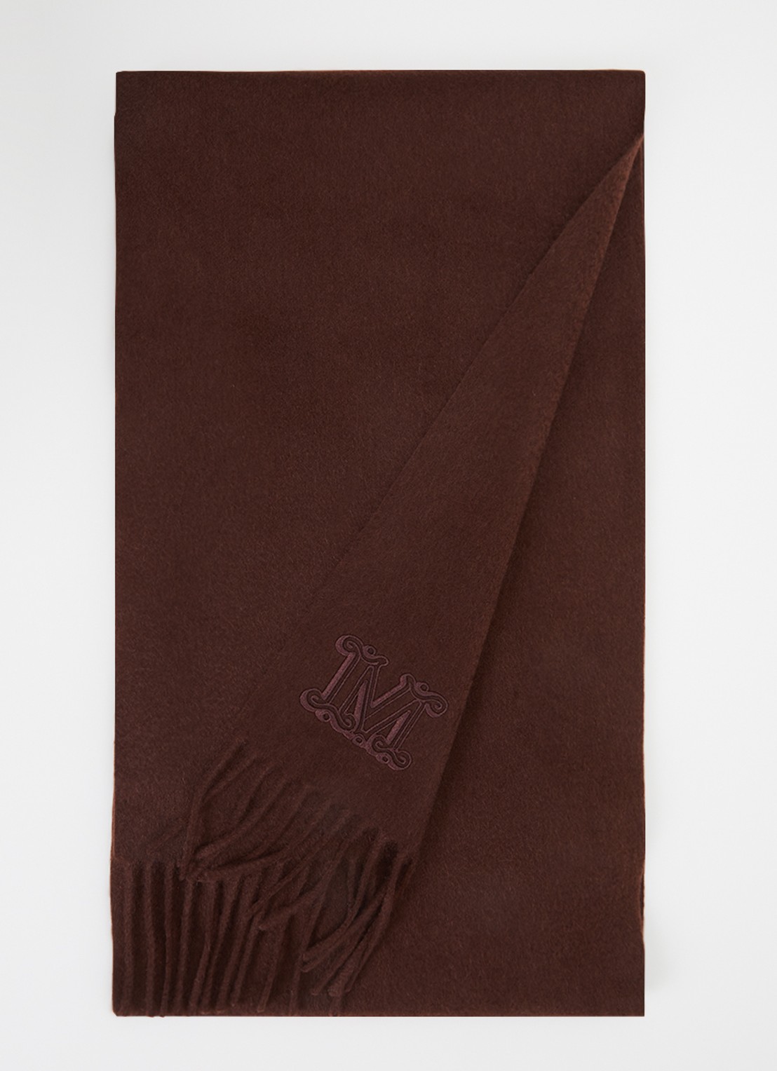 Max Mara Dalia sjaal van kasjmier 190 x 28 cm  - voorkant 3 bruin
