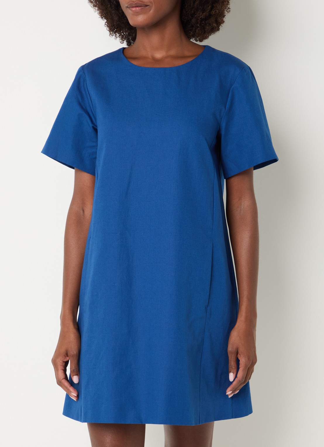 Max Mara Daloa mini jurk in linnenblend - detail 3 blauw
