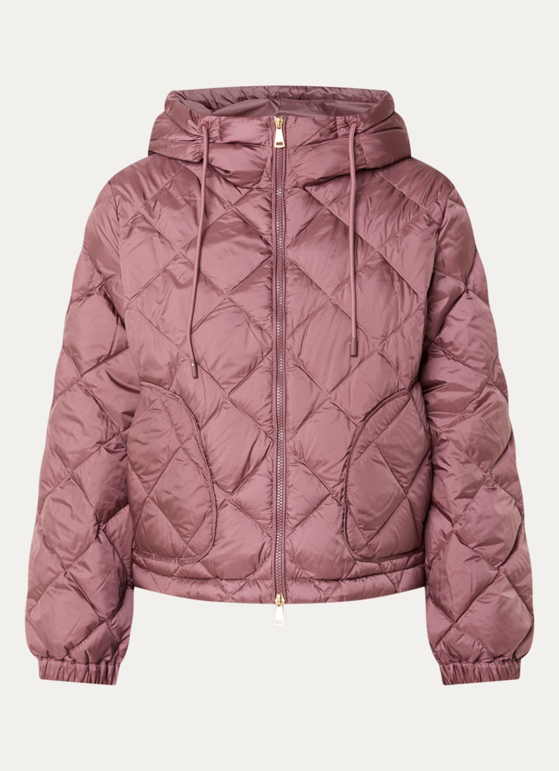 Max Mara Deris gewatteerde jack met quiltpatroon - voorkant taupe