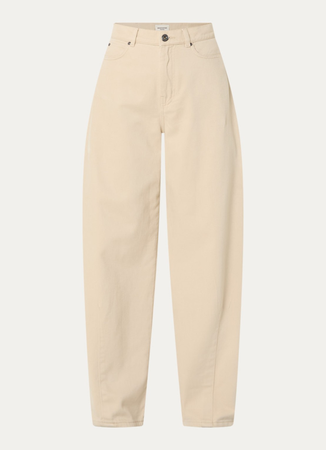 Max Mara Dordine high waist wide fit broek met steekzakken - voorkant 2 creme