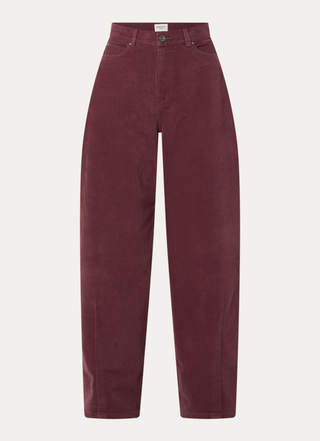 Max Mara Dordine high waist wide fit broek met steekzakken - voorkant 4 bordeauxrood