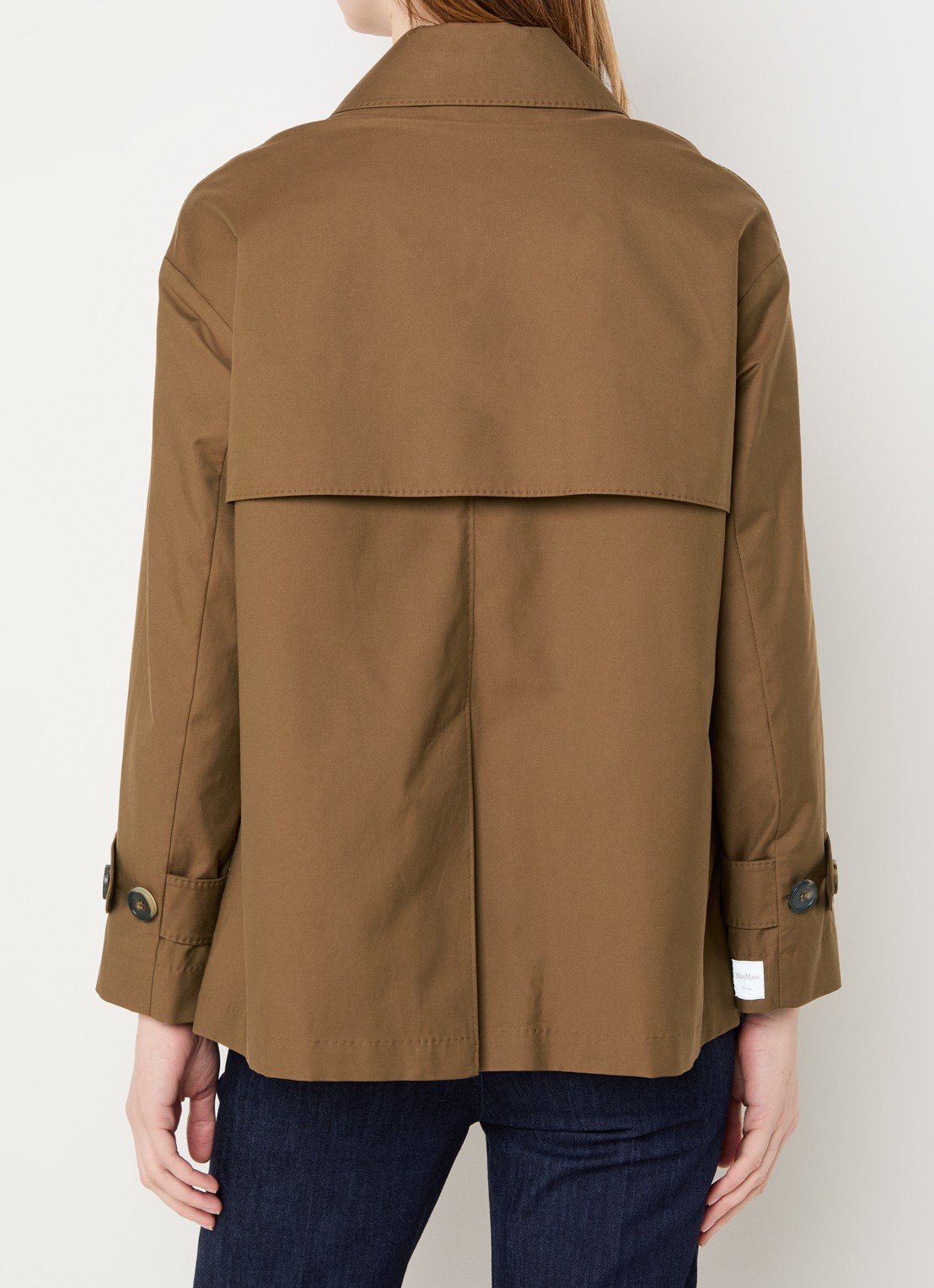 Max Mara Double-breasted trenchcoat met steekzakken - achterkant bruin