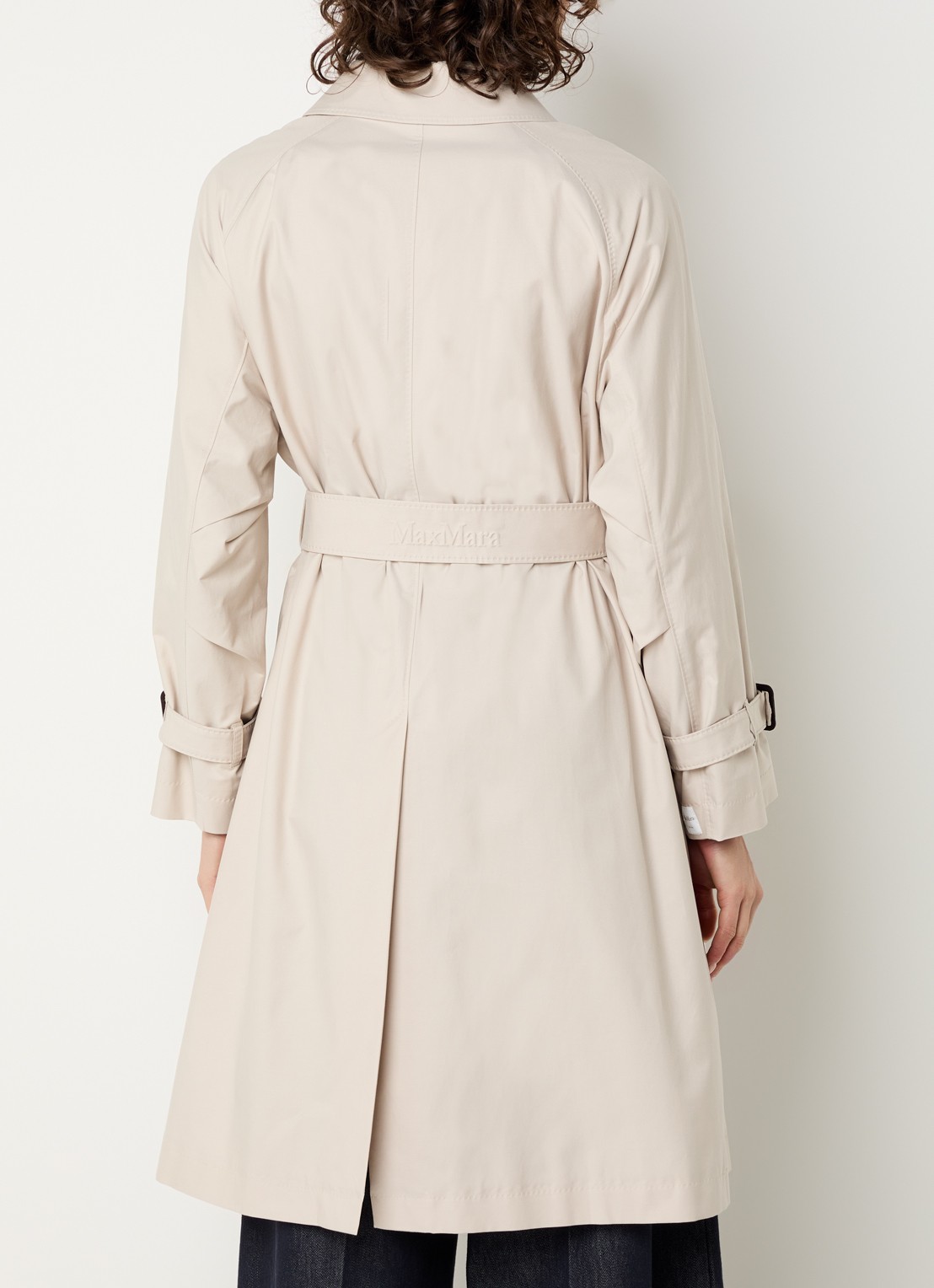 Max Mara Double-breasted trenchcoat met strikceintuur - achterkant 4 beige