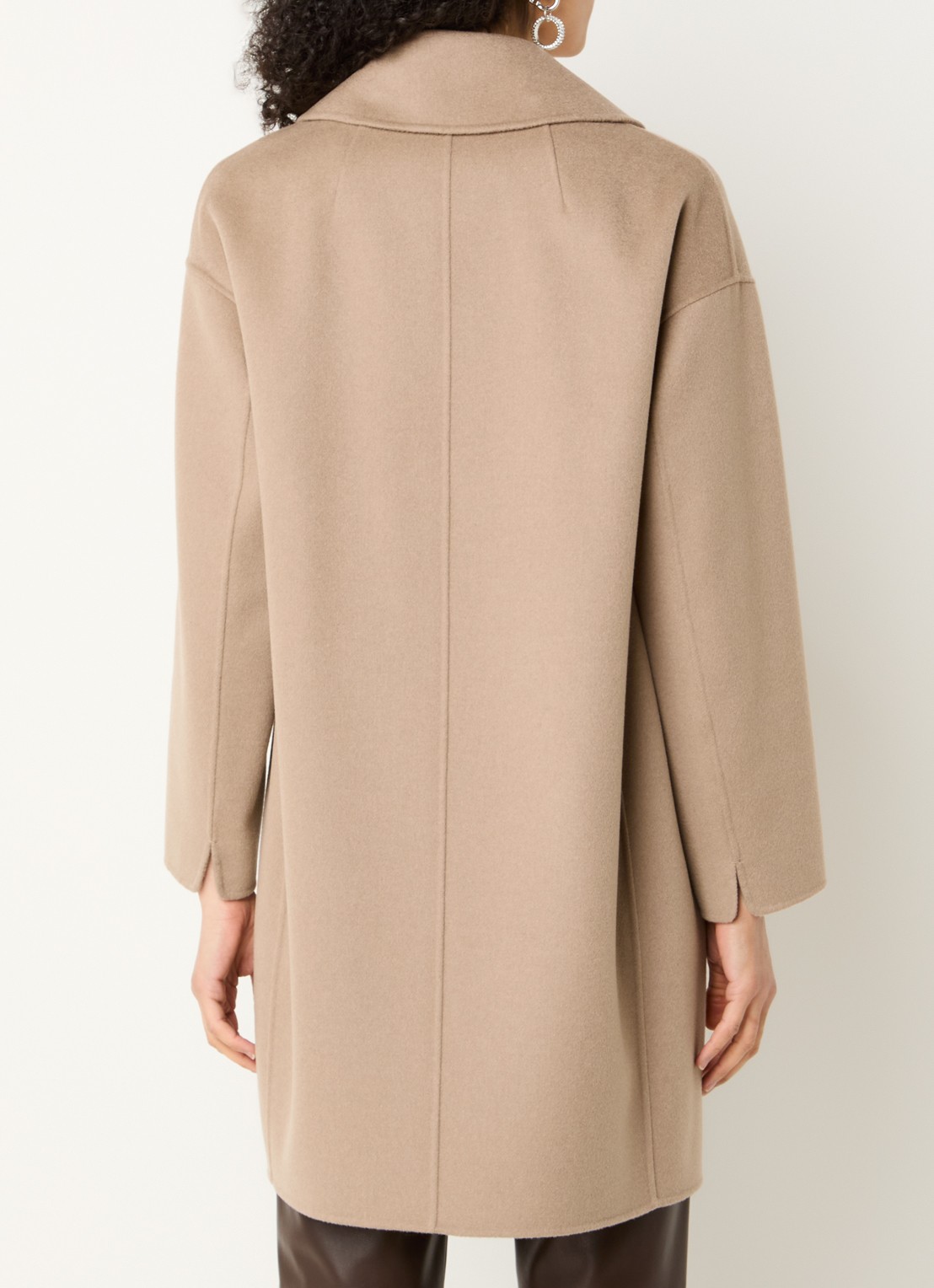 Max Mara Eden double-breasted mantel van scheerwol met steekzakken - achterkant 4 beige