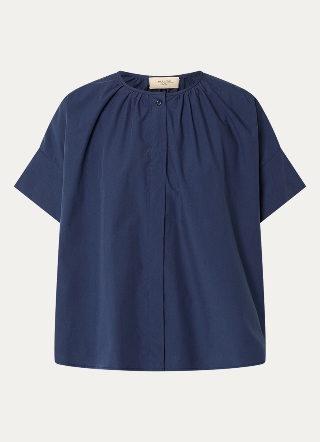 Max Mara Educata tuniek met ronde hals - voorkant 2 donkerblauw