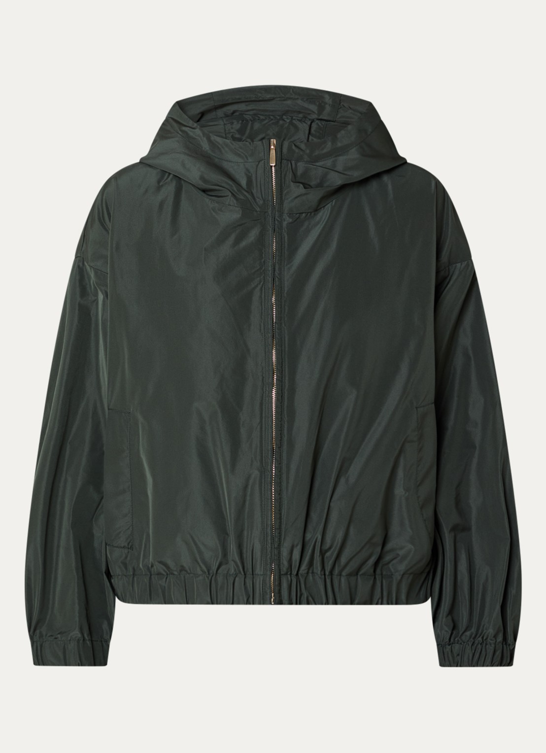 Max Mara Eliseo jack met capuchon en waterafstotende coating - voorkant 2 donkergroen