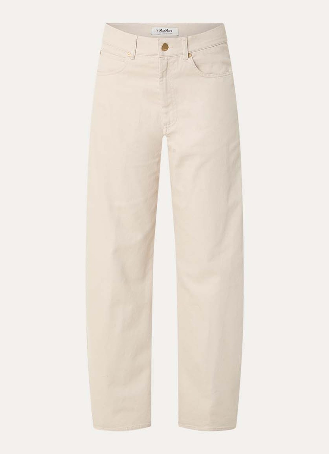 Max Mara Emily high waist tapered jeans met gekleurde wassing - voorkant 2 beige