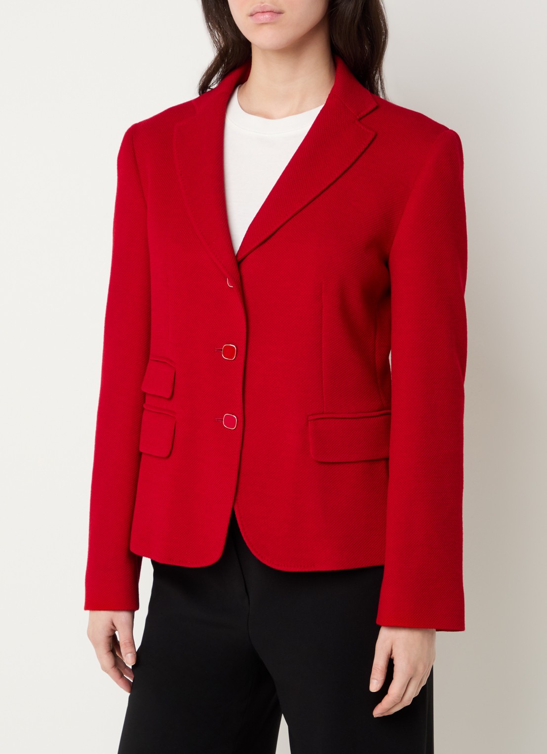 Max Mara Emiro blazer in scheerwolblend met klepzakken - detail 3 rood