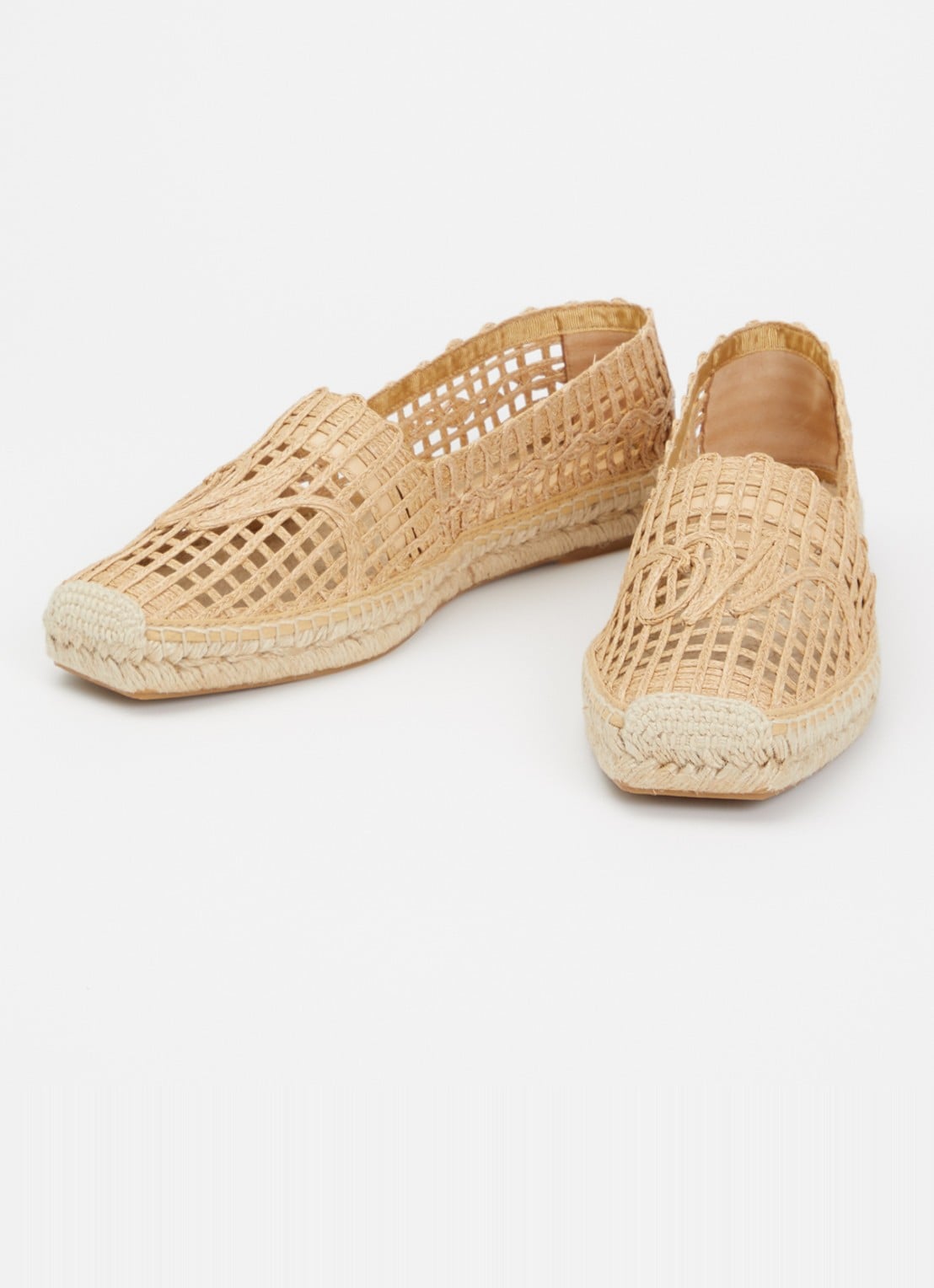 Max Mara Espadrille met opengewerkt dessin - detail 3 camel