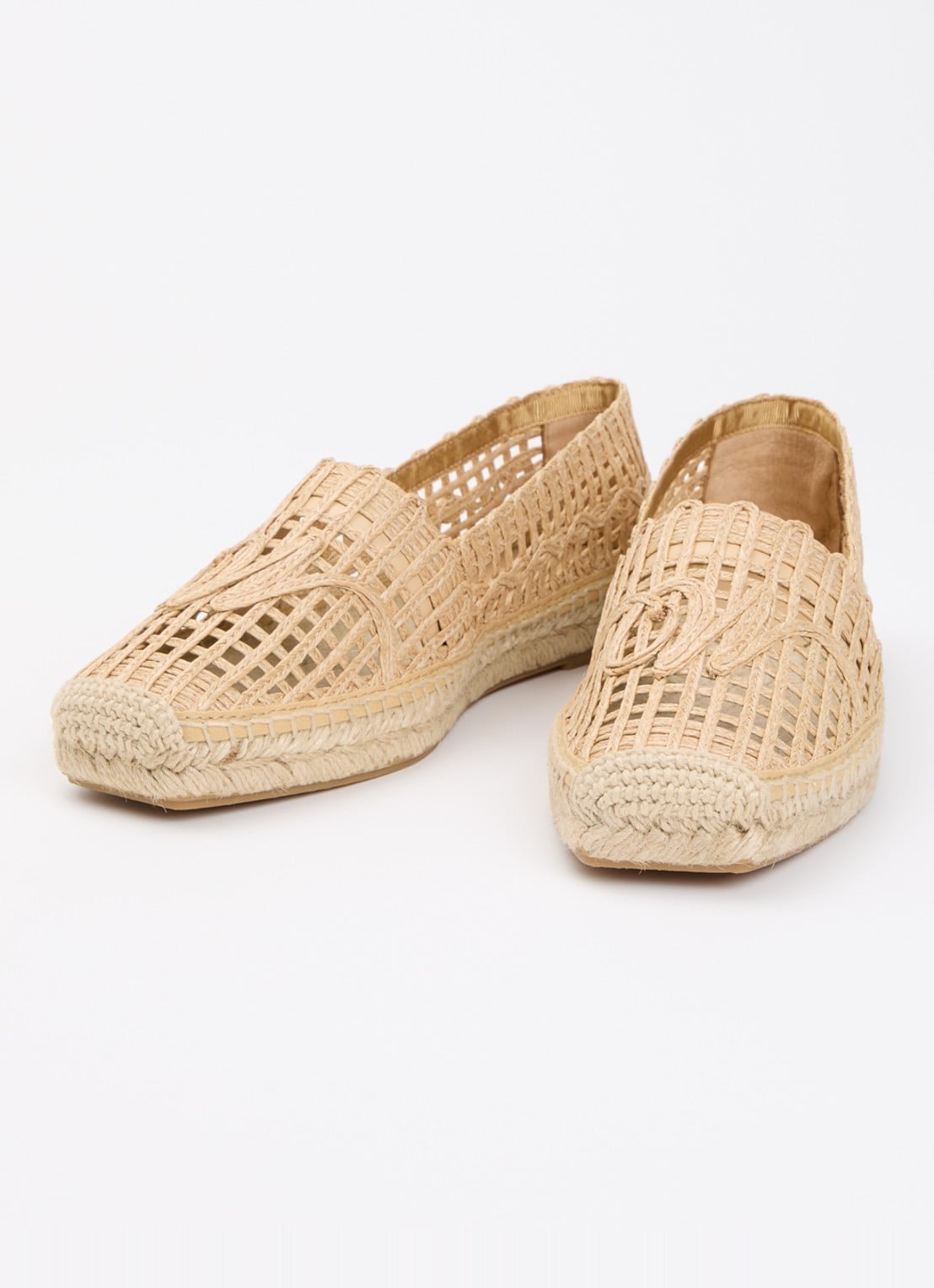Max Mara Espadrille met opengewerkt dessin - detail 6 camel