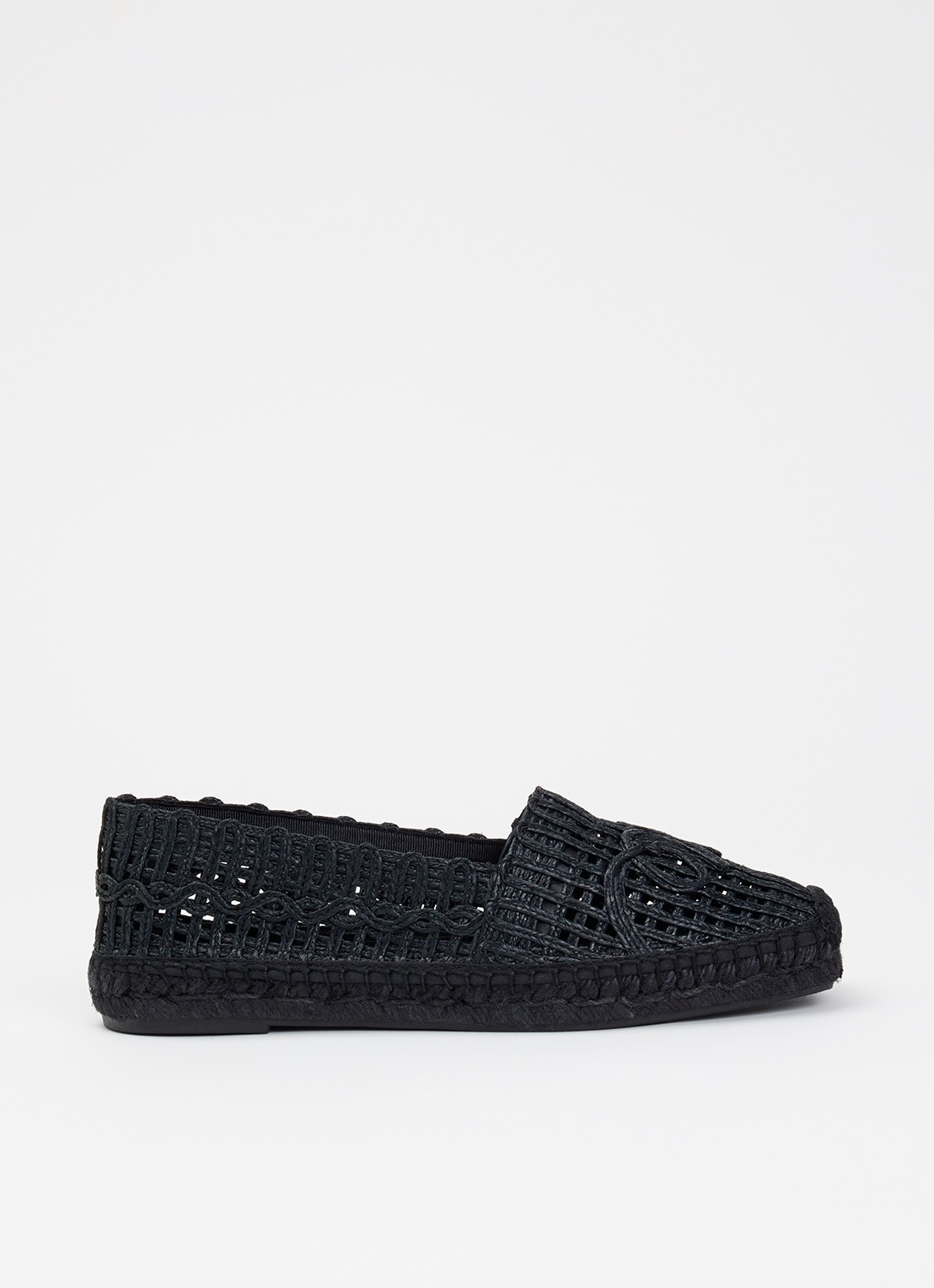 Max Mara Espadrille met opengewerkt dessin - voorkant 5 zwart