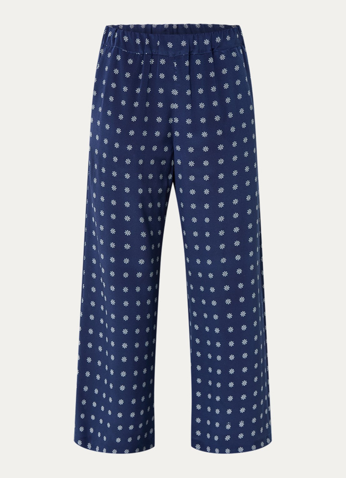 Max Mara Eusebio high waist loose fit pantalon van zijde met print - voorkant 2 donkerblauw