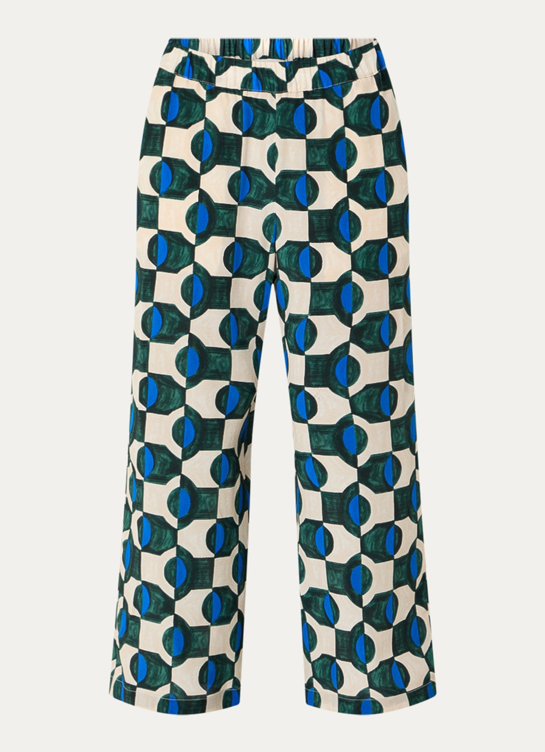 Max Mara Eusebio high waist wide fit broek van zijde met print - voorkant 3 donkergroen
