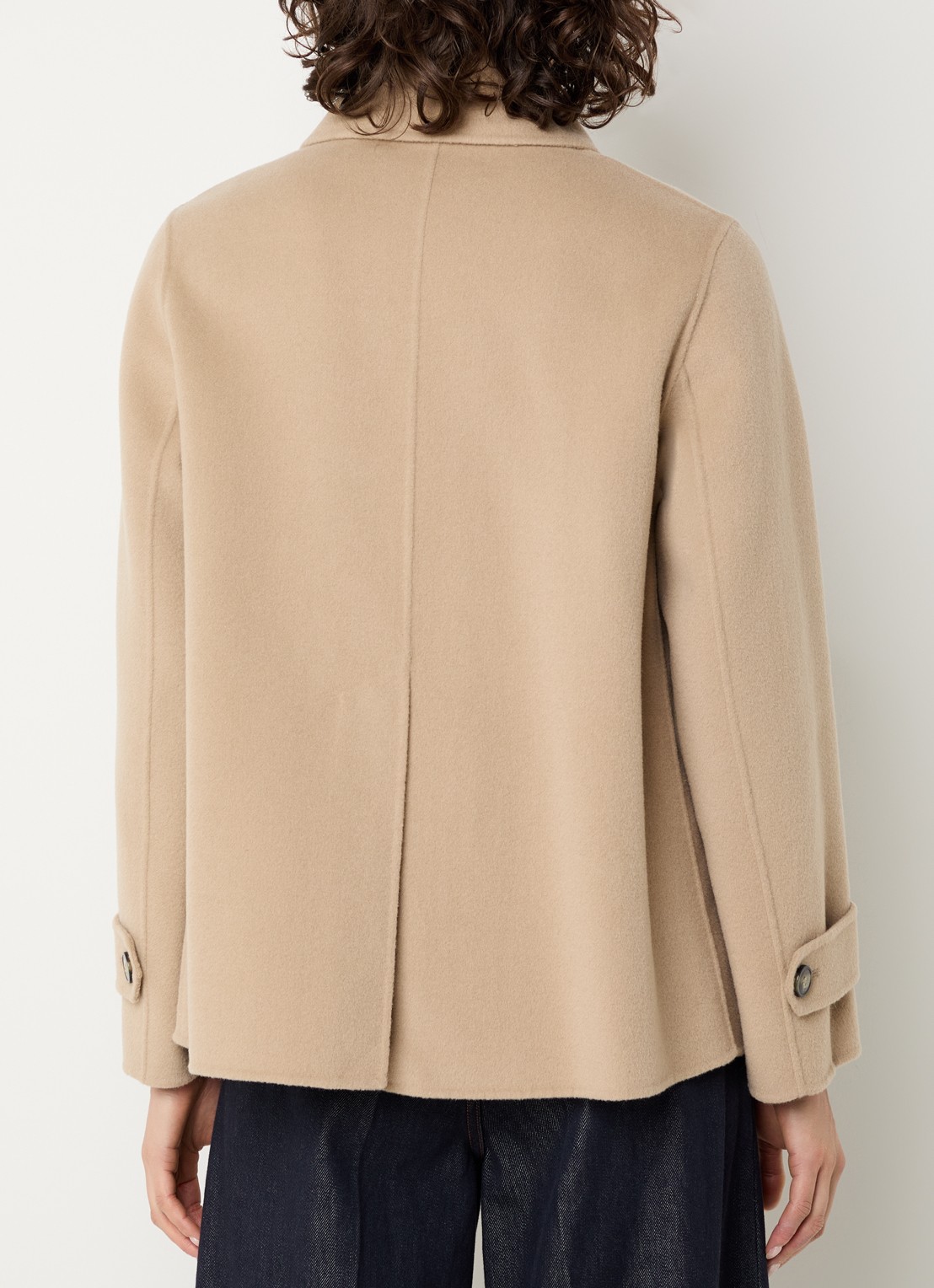 Max Mara Fantino double-breasted mantel van scheerwol met steekzakken - achterkant camel
