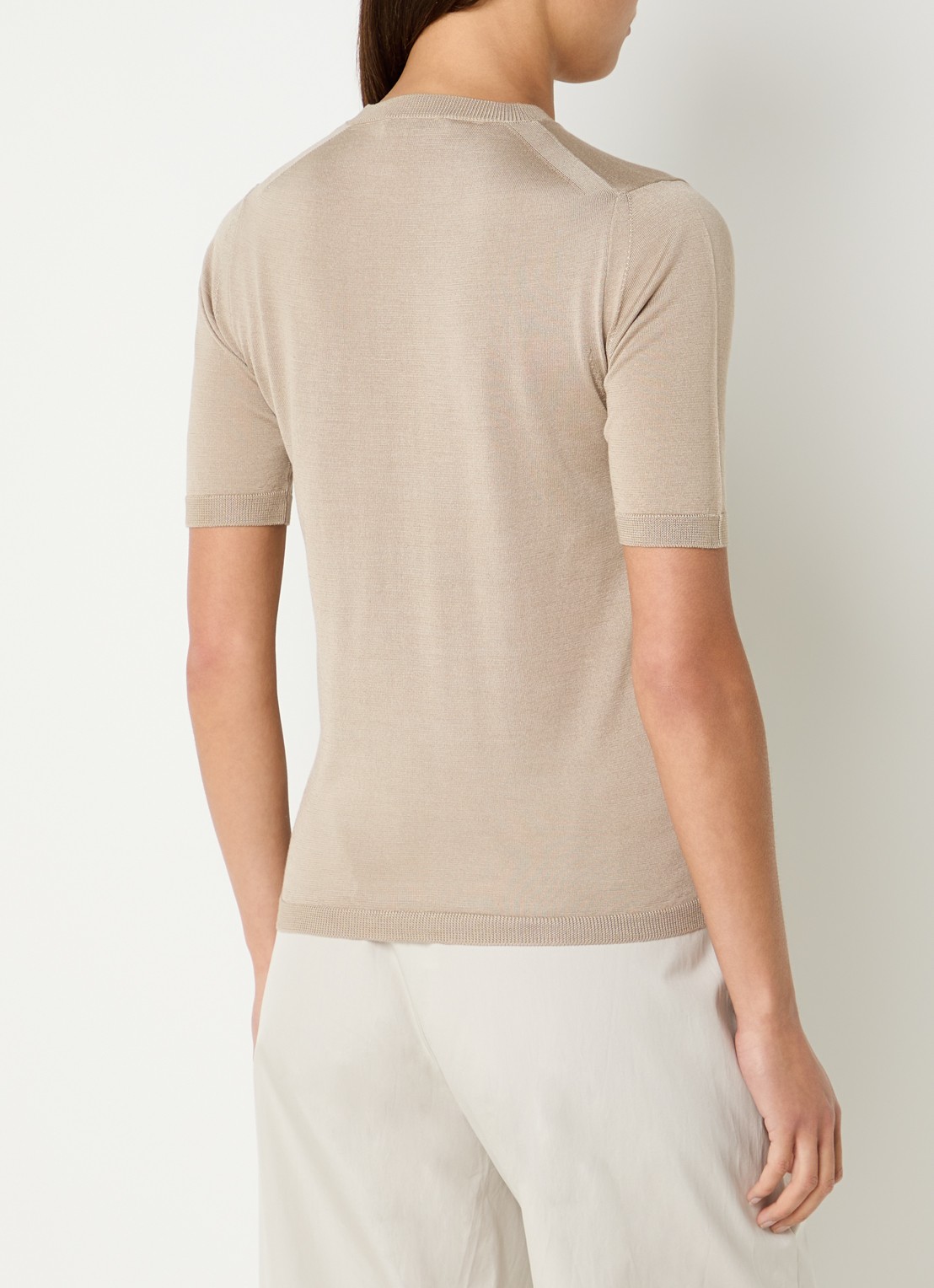 Max Mara Fijngebreide Top in kasjmierblend - achterkant 2 beige