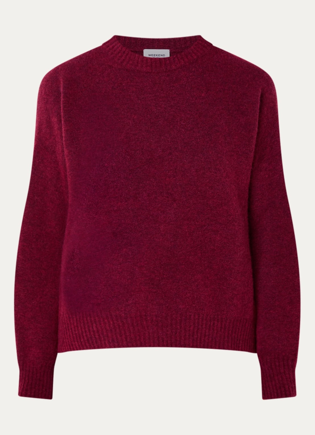 Max Mara Fijngebreide trui in alpaca wolblend - voorkant 3 bordeauxrood