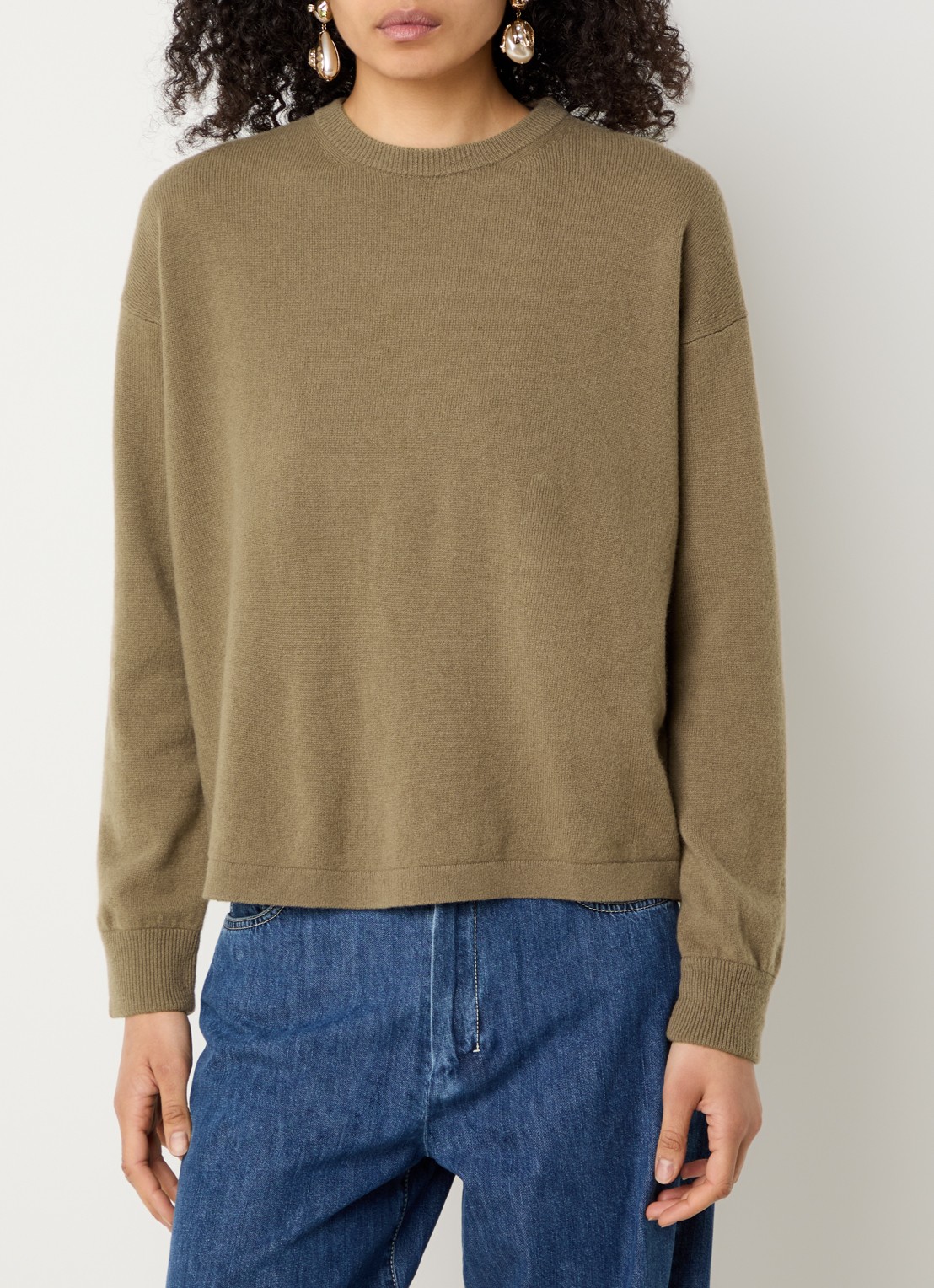 Max Mara Fijngebreide trui in kasjmierblend met stretch - detail camel