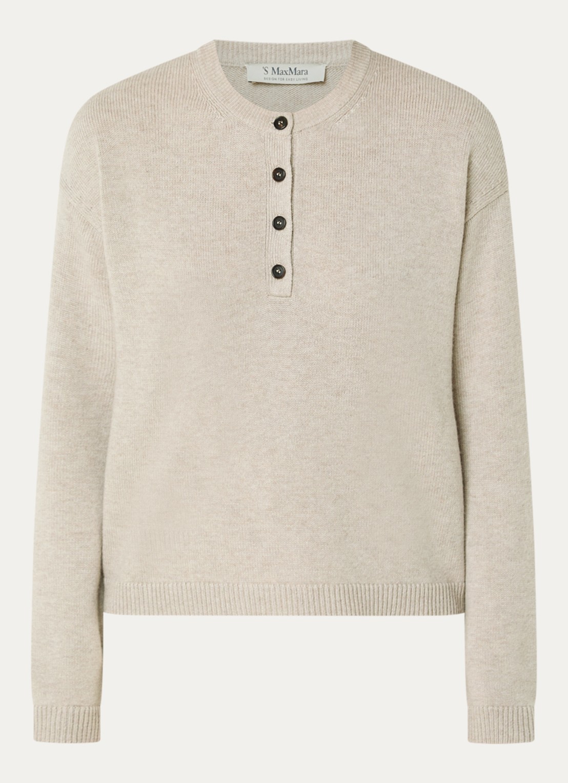 Max Mara Fijngebreide trui in kasjmierblend - voorkant 2 beige