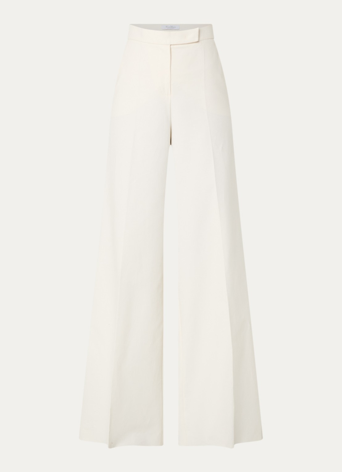 Max Mara Finish high waist wide fit pantalon met steekzakken - voorkant 2 gebroken wit