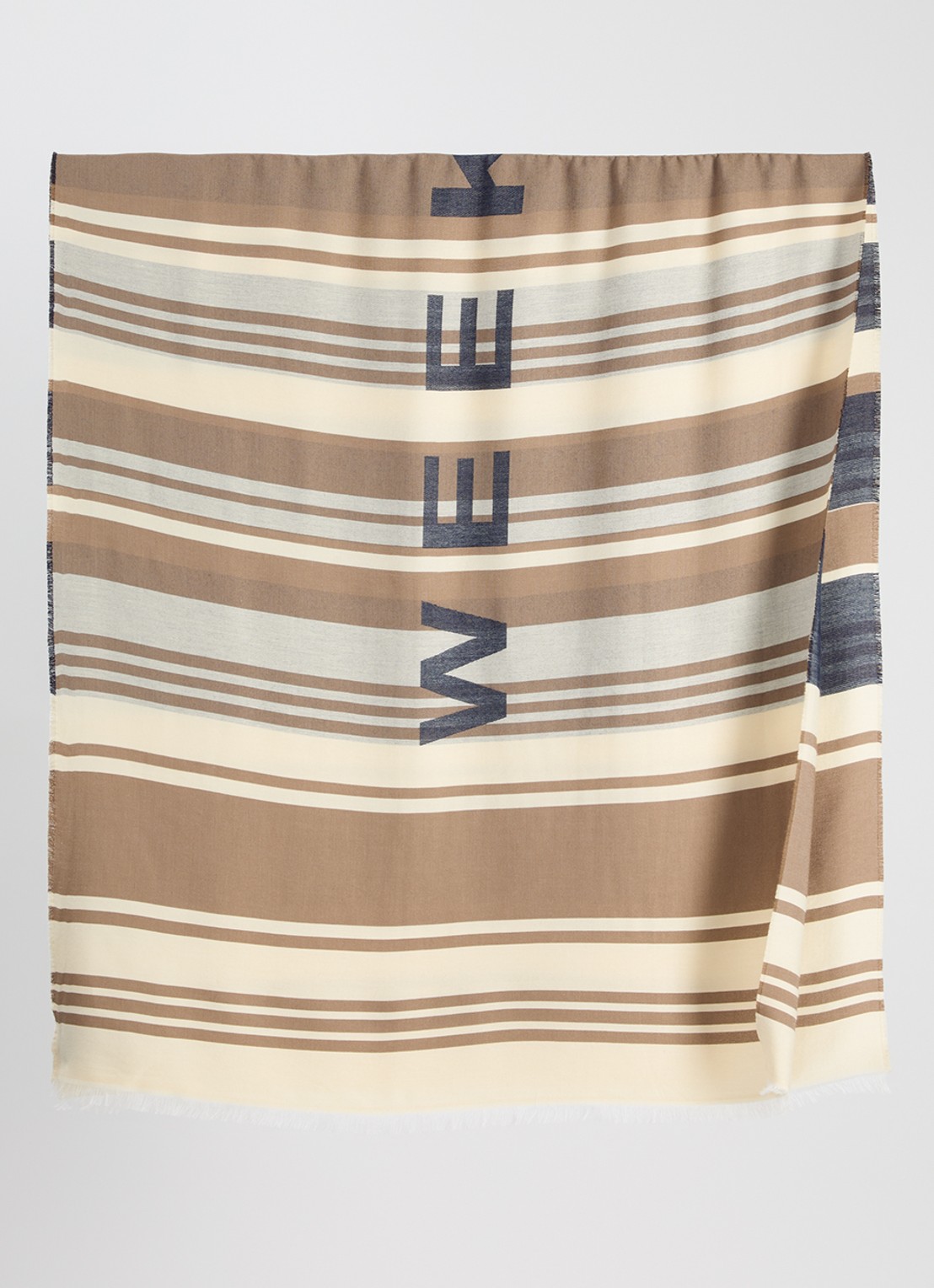 Max Mara Gallo sjaal met streepprint 184 x 82 cm - detail 2 beige