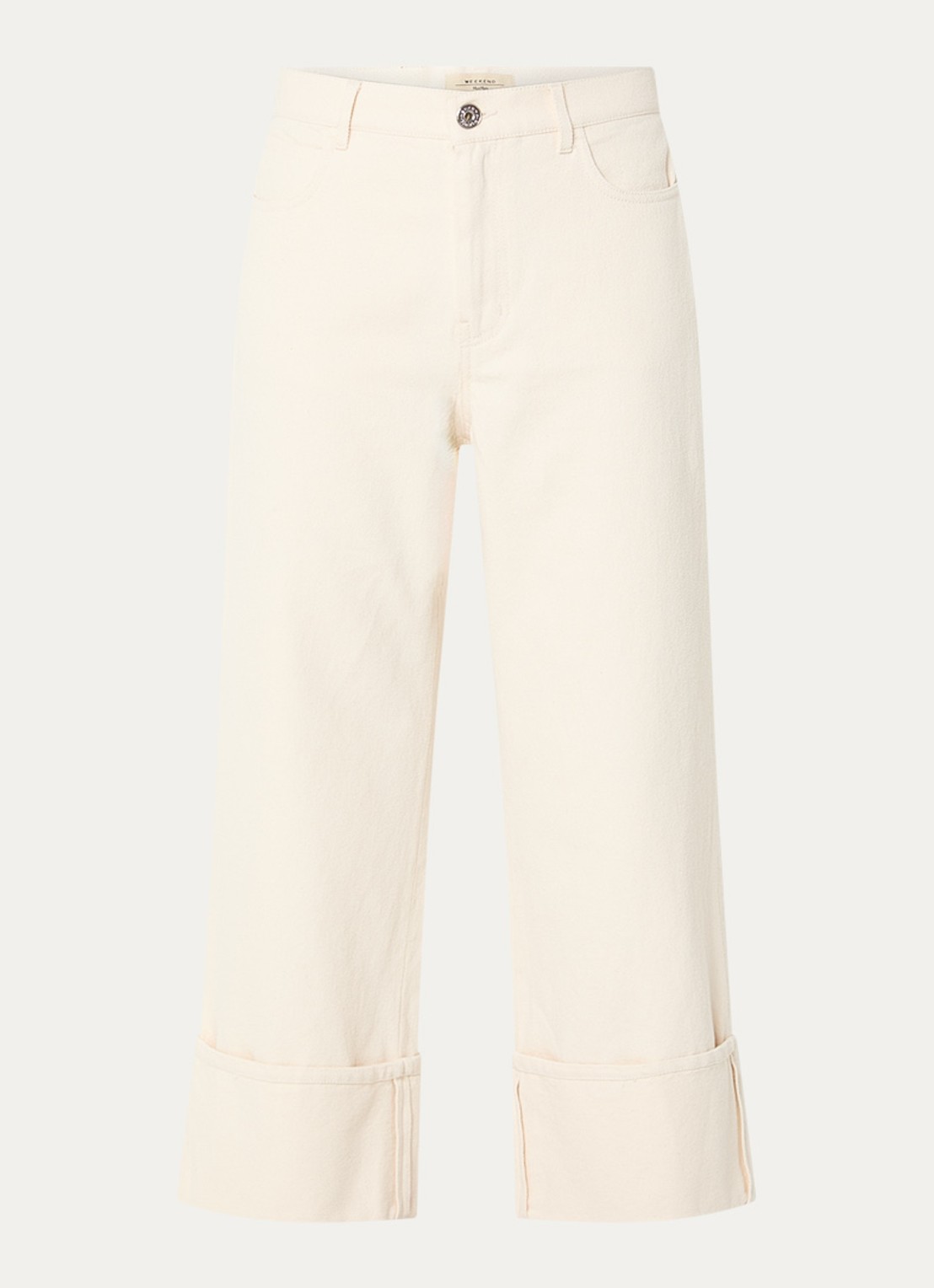 Max Mara Gesto high waist wide leg cropped jeans met gekleurde wassing - voorkant gebroken wit