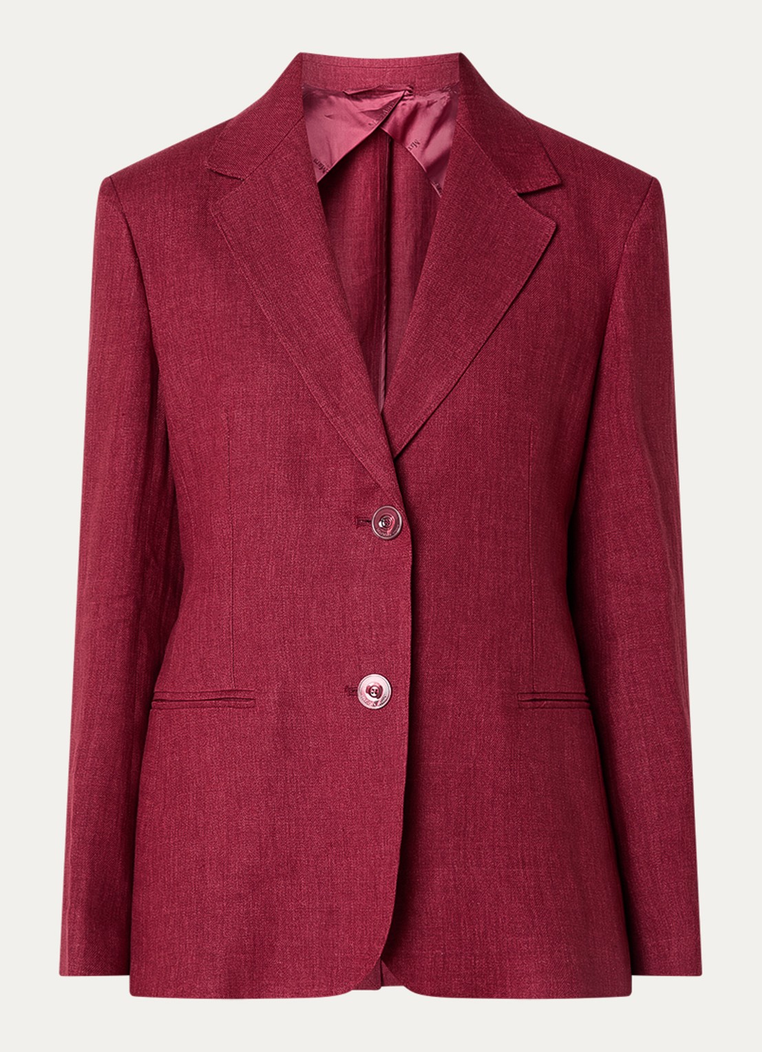 Max Mara Getailleerde blazer van linnen met steekzakken - voorkant 3 kastanjebruin