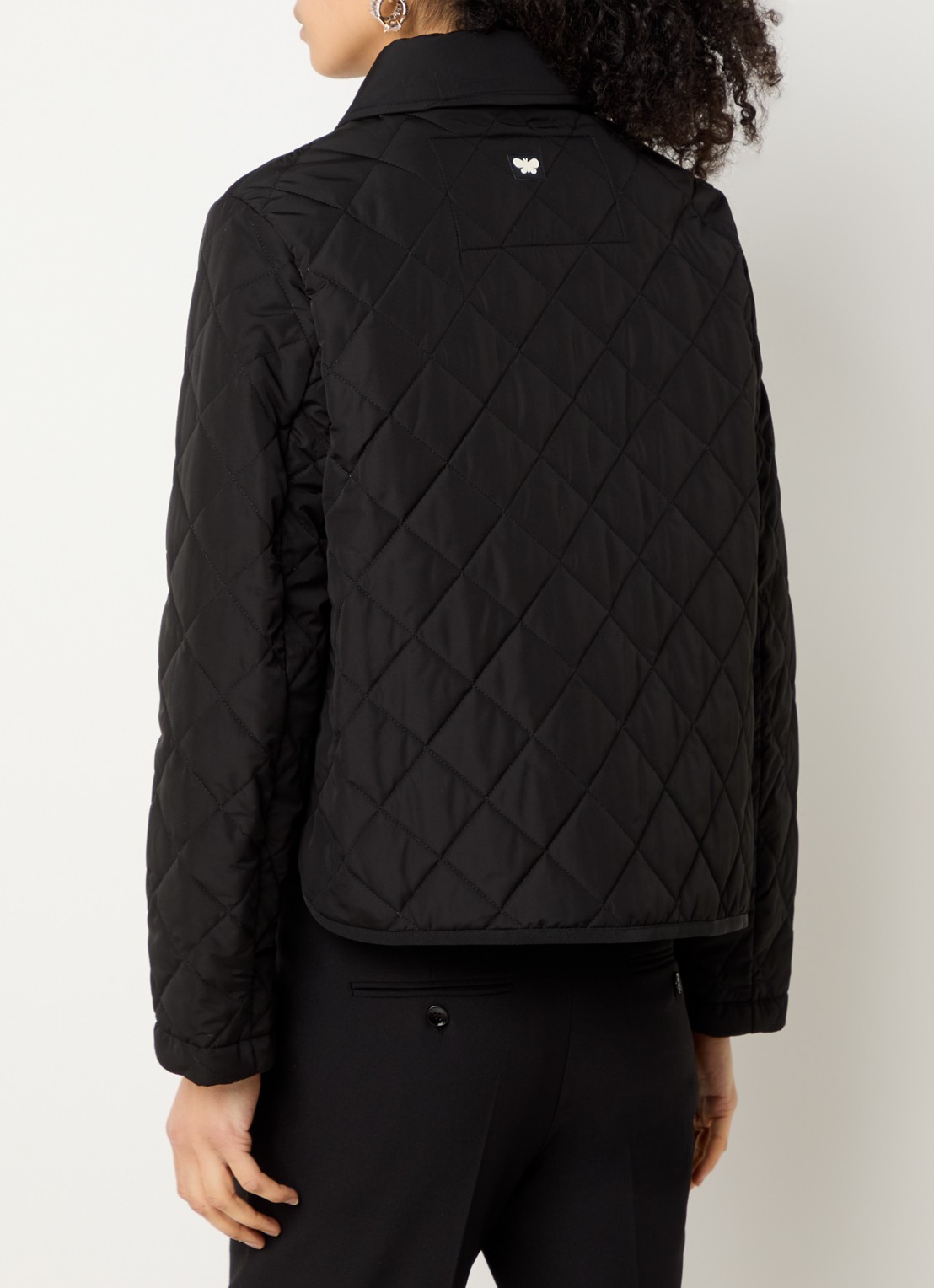 Max Mara Gewatteerd jack met quilt patroon en steekzakken - achterkant 3 zwart
