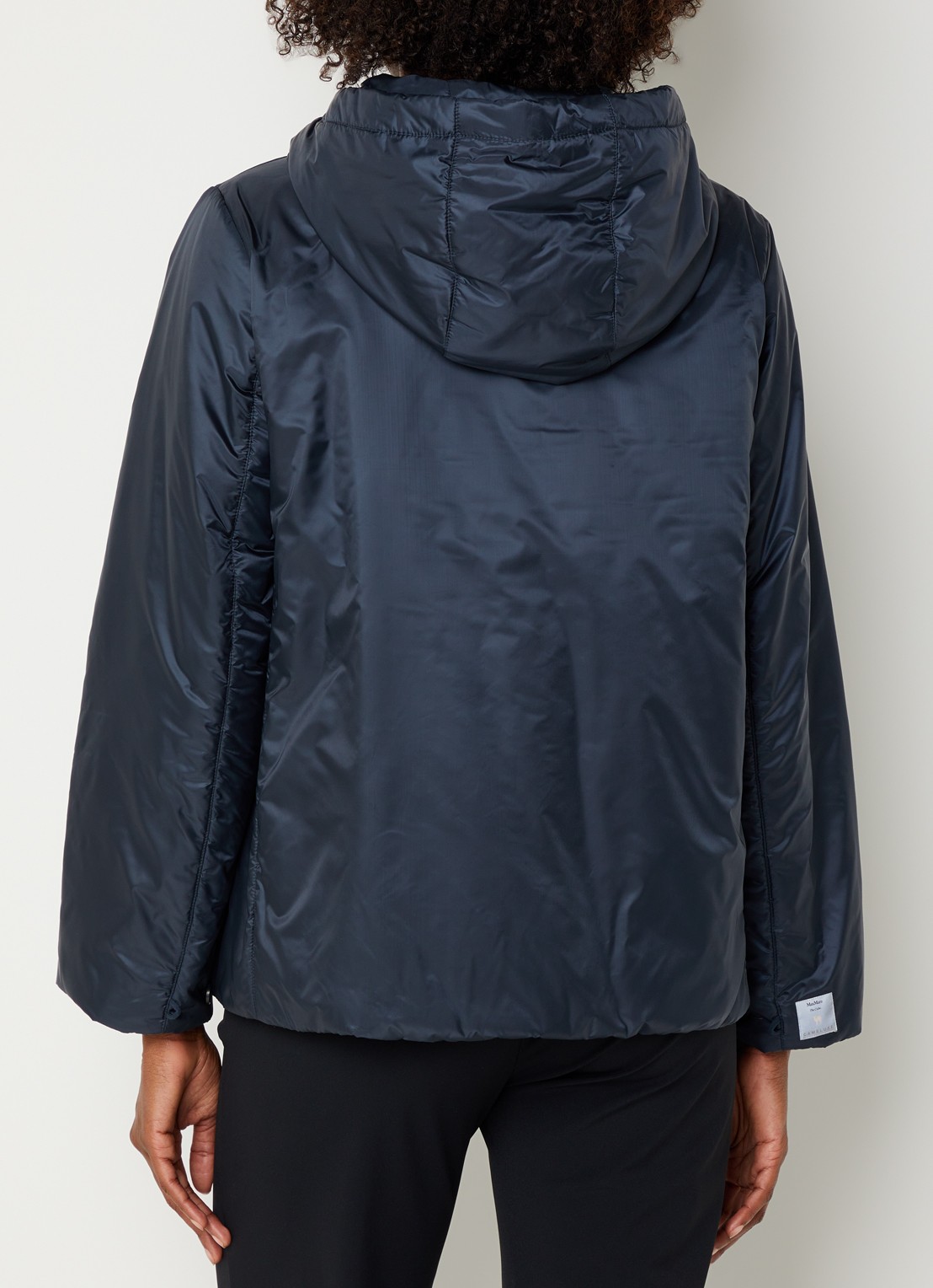Max Mara Gewatteerde jack met steekzakken - achterkant donkerblauw